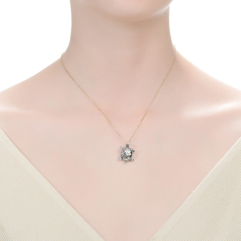 Coralie Abalone Couture Turtle Pendant Necklace Genevive