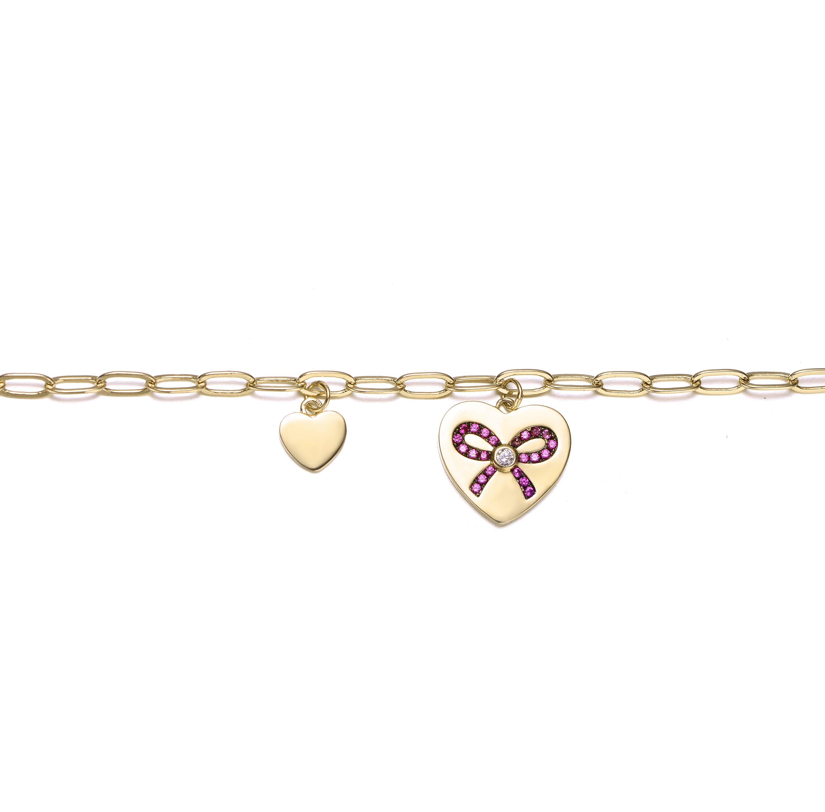 Vilette Rose Gold Plated Ribbon Heart Bracelet GENEVIVE