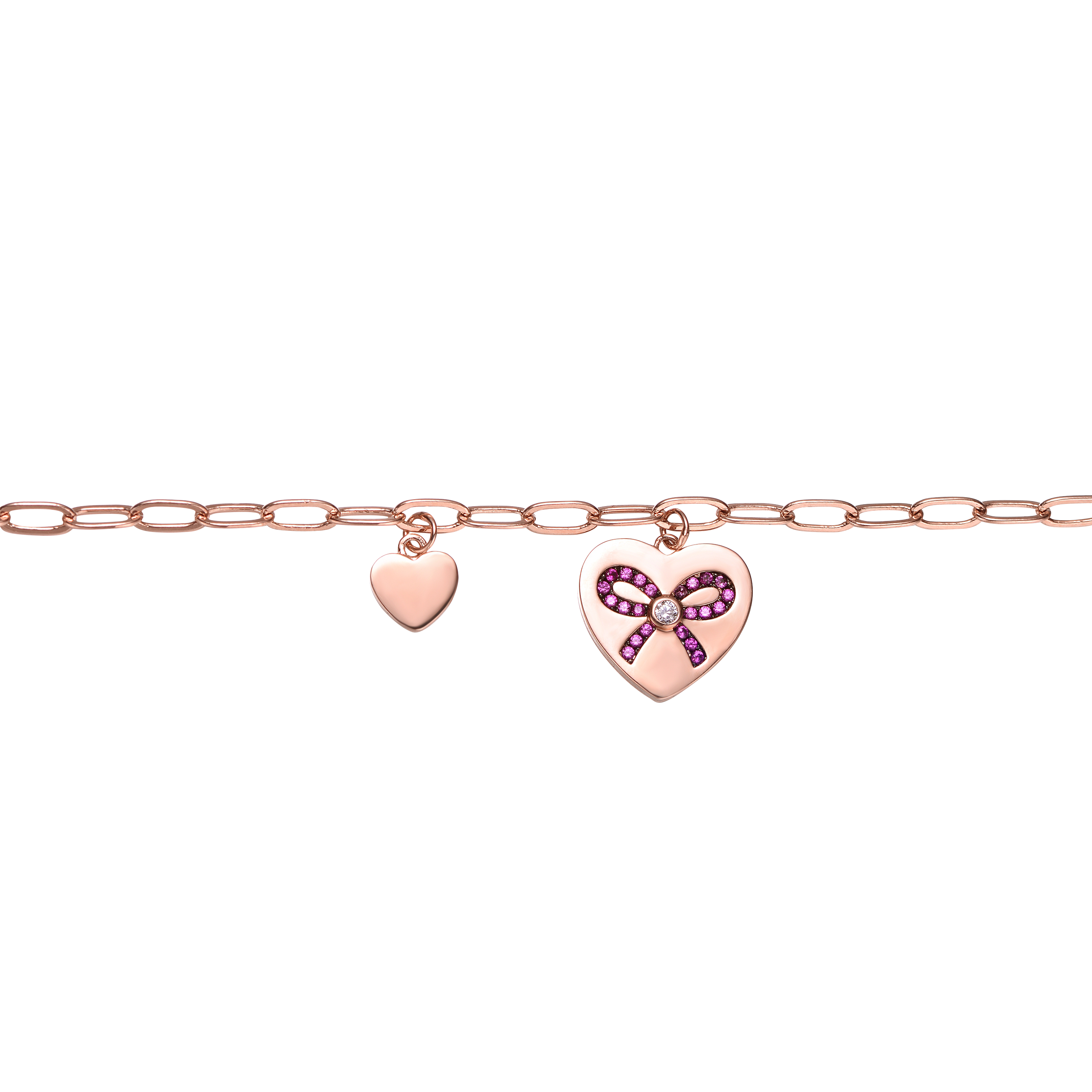 Vilette Rose Gold Plated Ribbon Heart Bracelet GENEVIVE