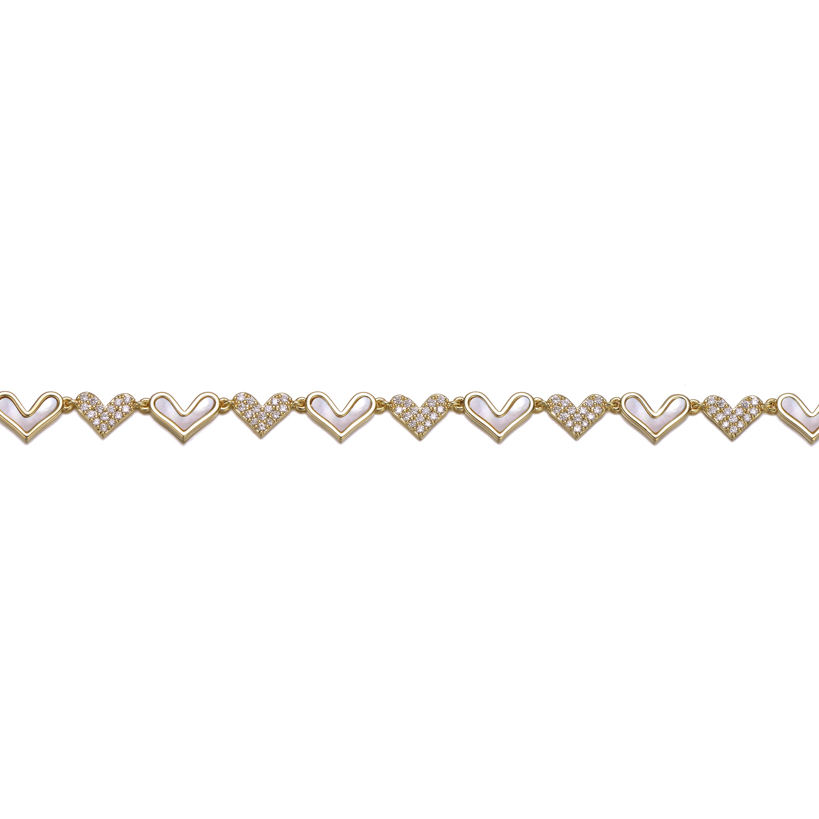 Marie Mother of Pearl Heart Link Bracelet GENEVIVE