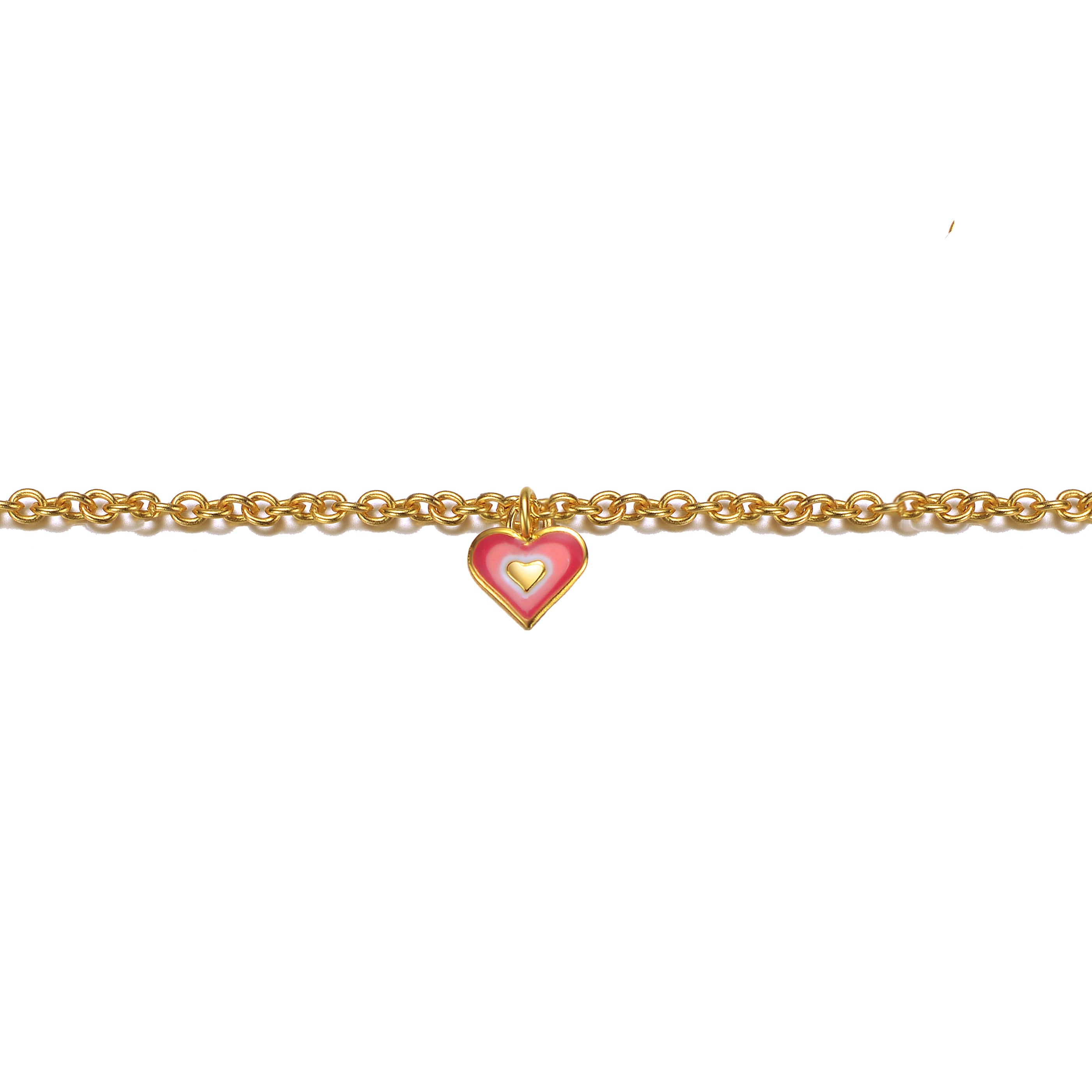 Nadine Enamel Halo Heart Charm Bracelet GENEVIVE