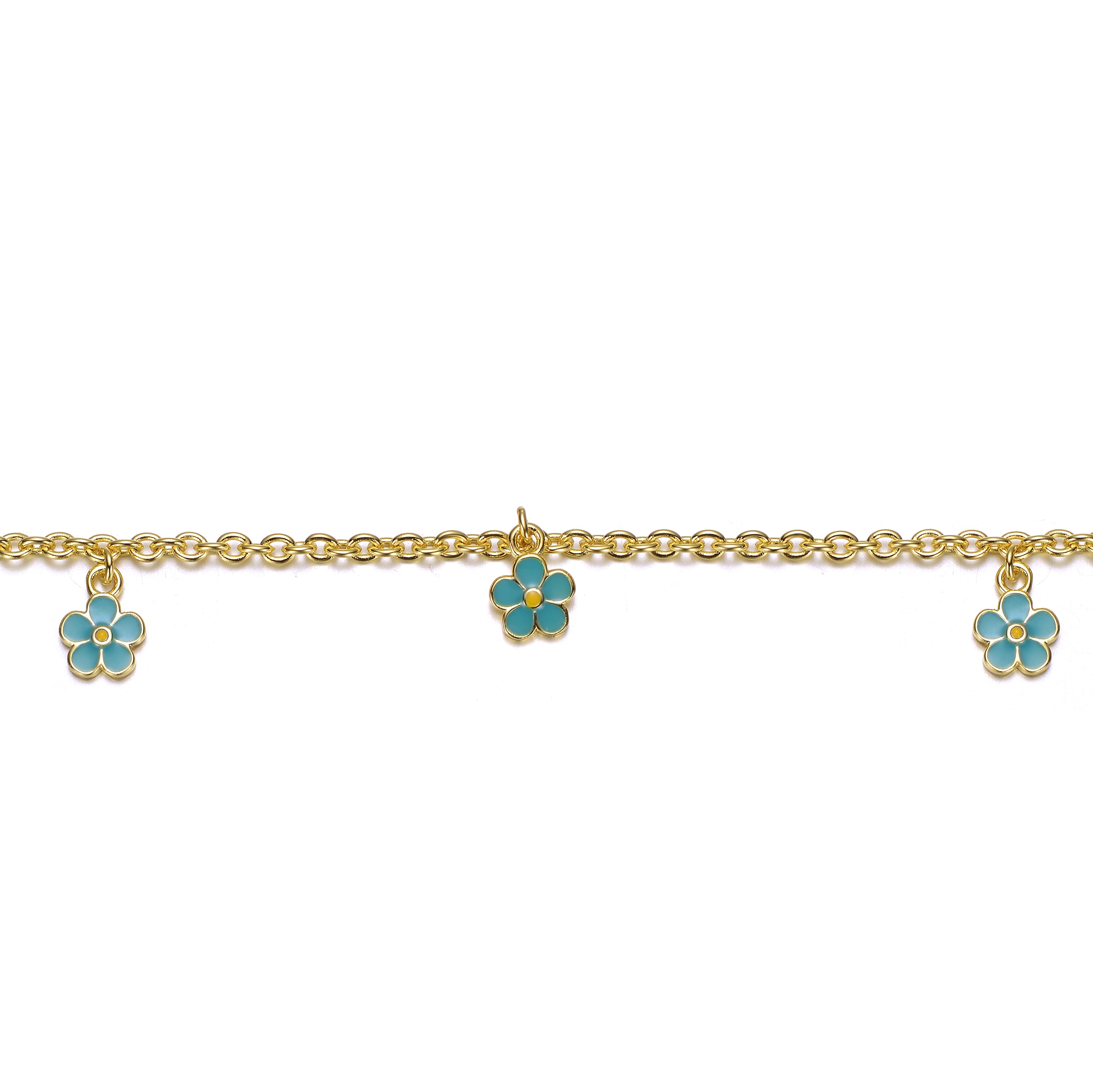Helene Enamel Daisy Charm Bracelet GENEVIVE