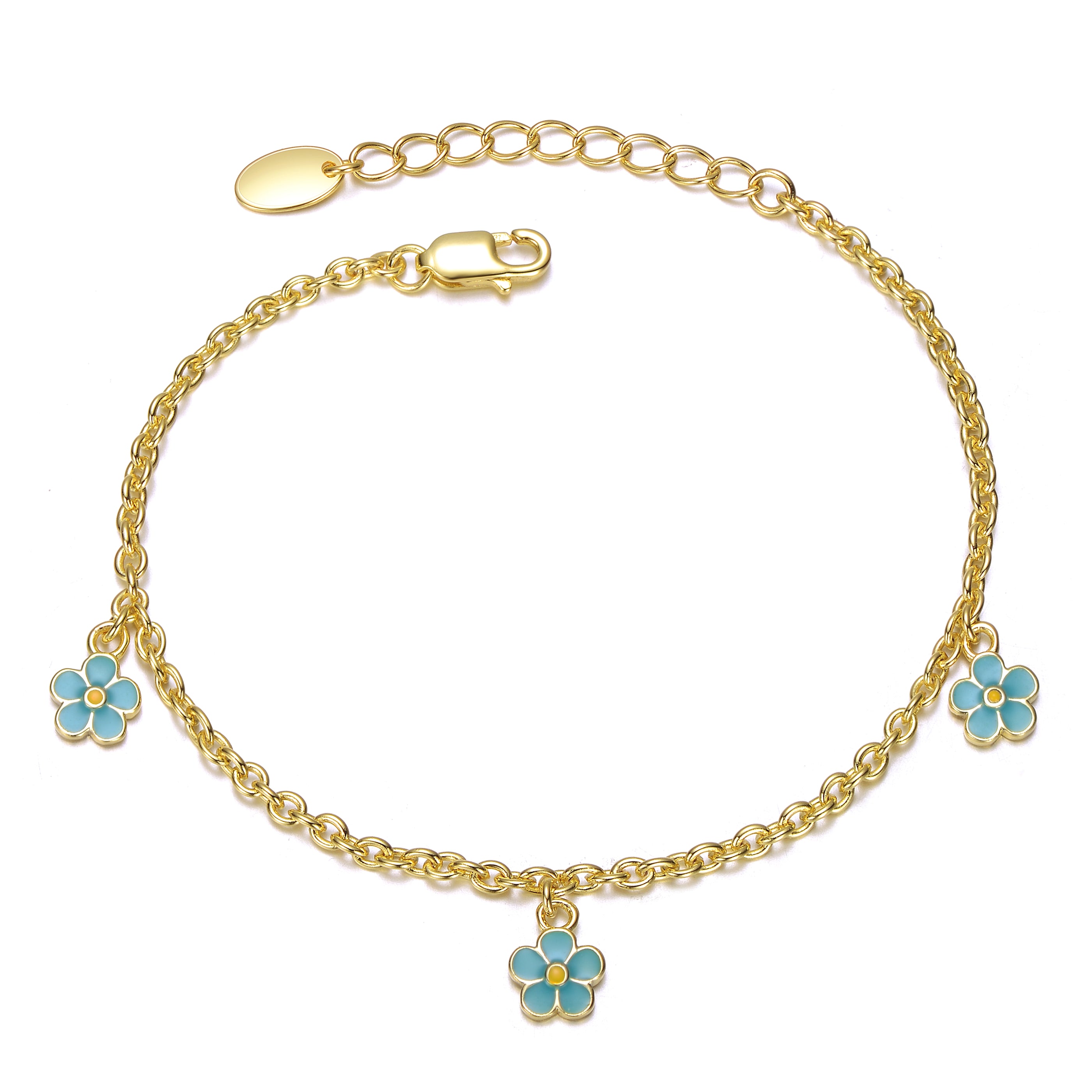 Helene Enamel Daisy Charm Bracelet GENEVIVE
