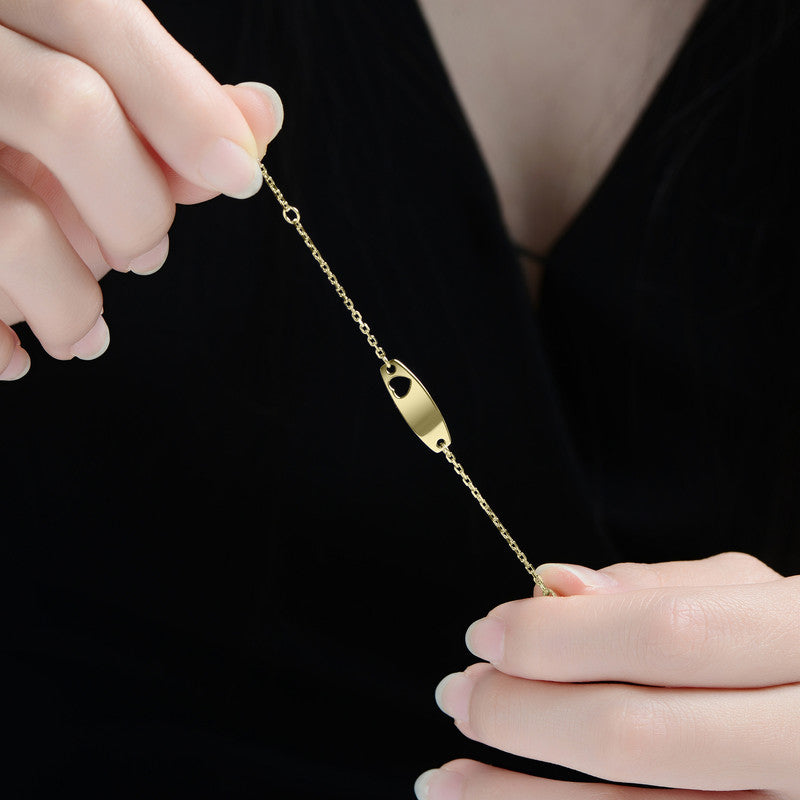 Ariana Minimalist Heart Plate Bracelet Genevive