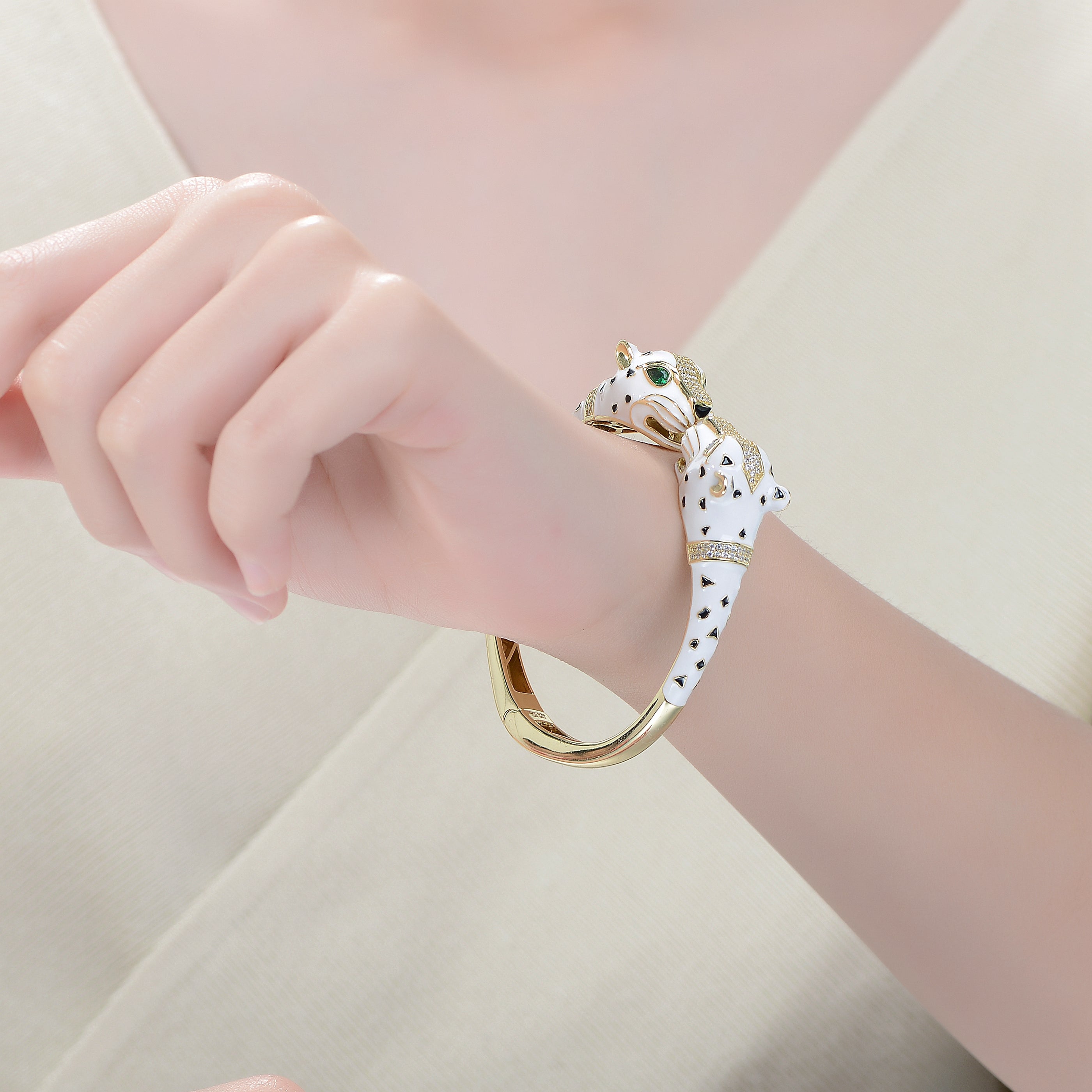 Sylvie Panther Swivel Bangle Bracelet GENEVIVE