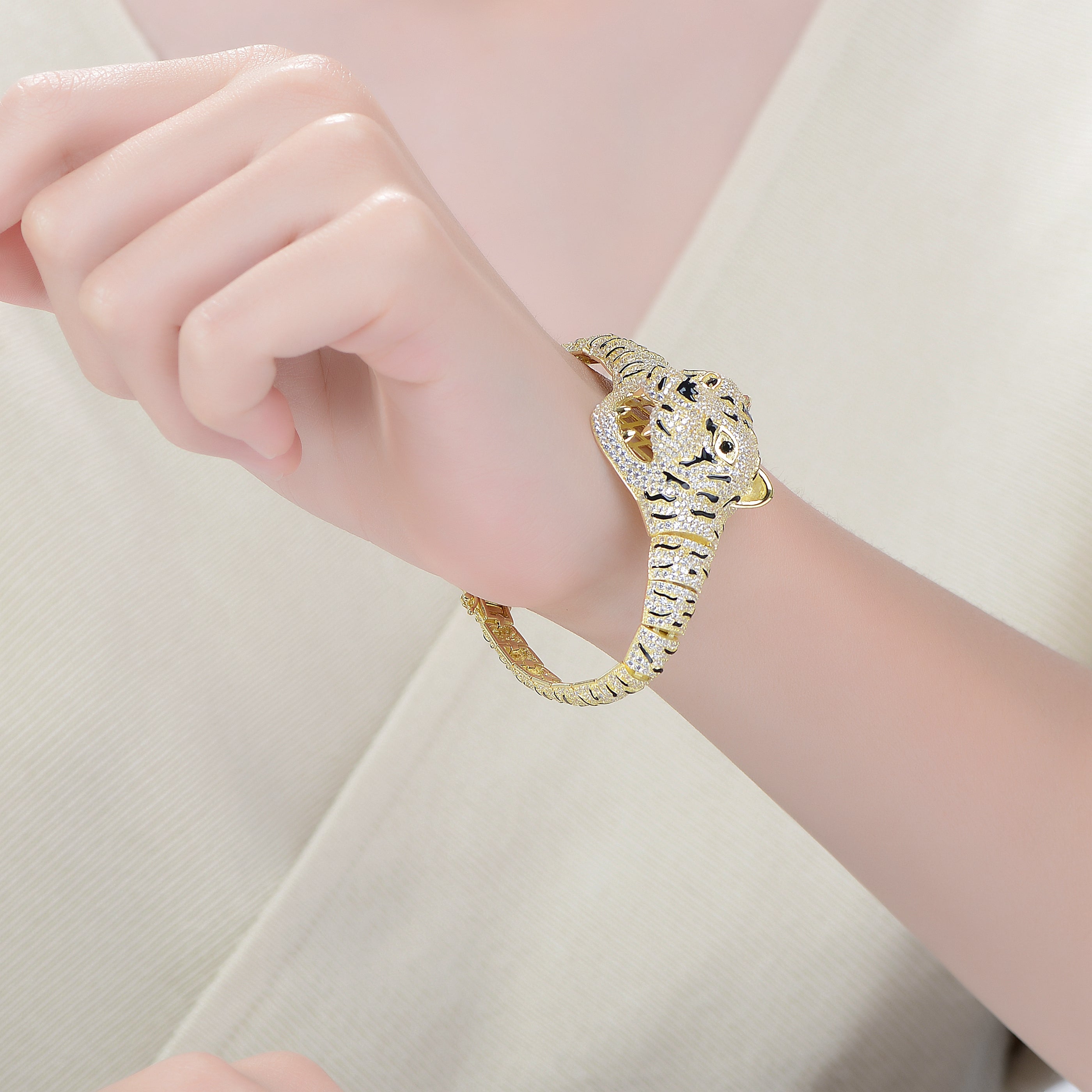 Chloe Leopard Bangle Bracelet GENEVIVE