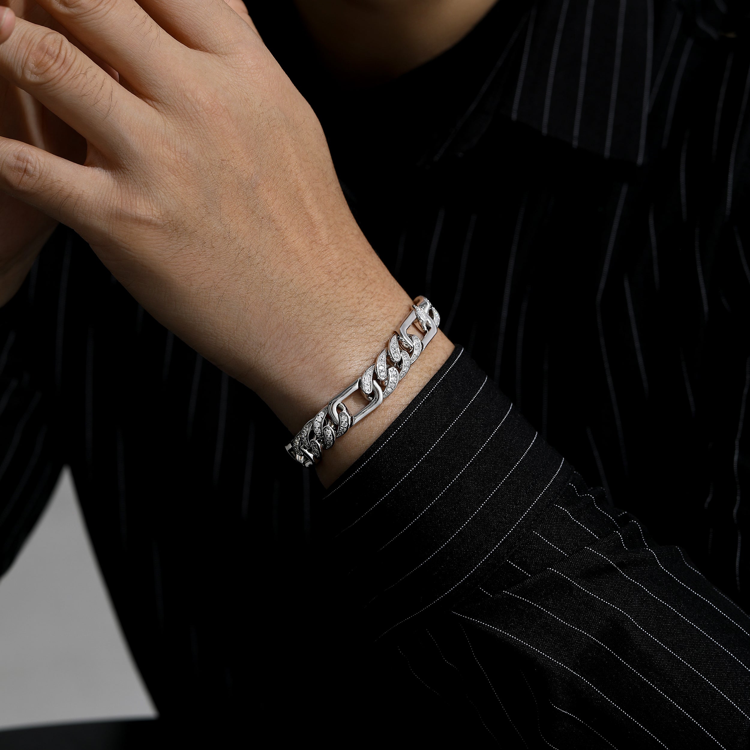 Belleville Chunky Triple Chain Statement Bracelet Genevive