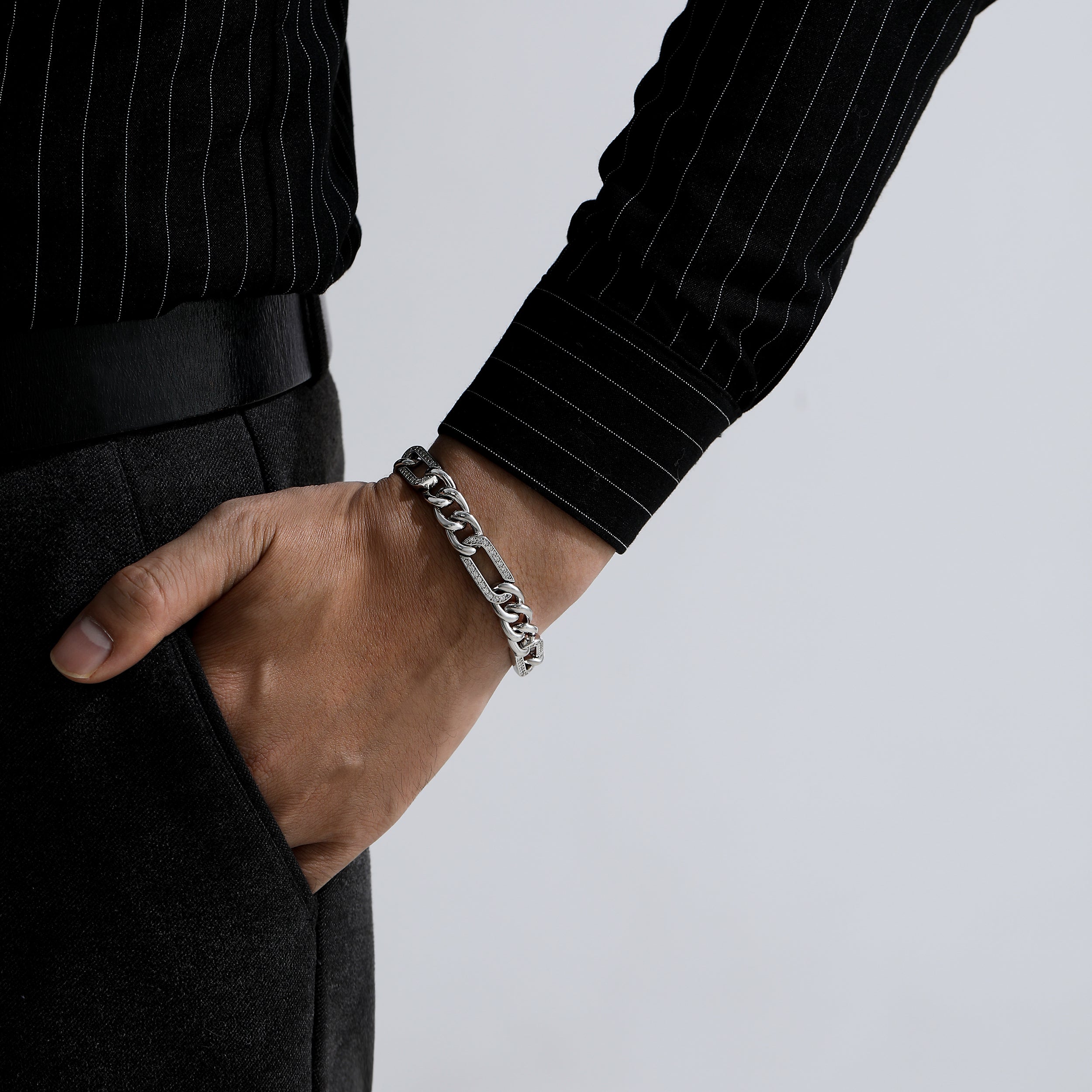Belleville Chunky Chain Studded Statement Bracelet Genevive