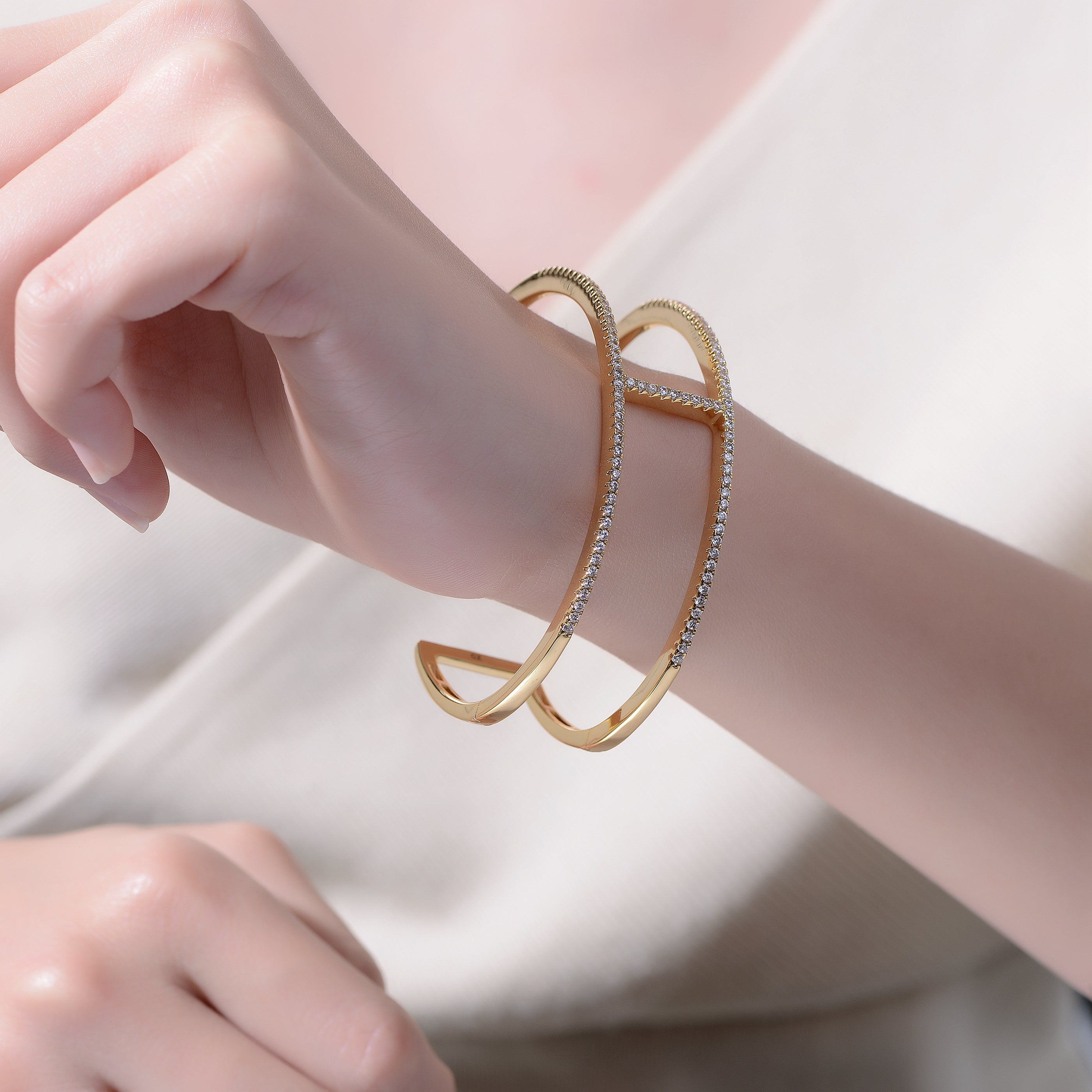 Marguerite 2-Row Cuff Bracelet GENEVIVE