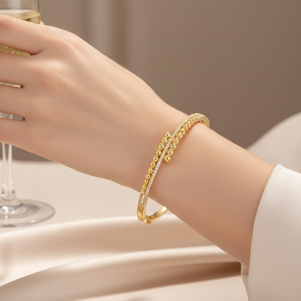 Juliette Pave Milgrain Bangle Bracelet GENEVIVE