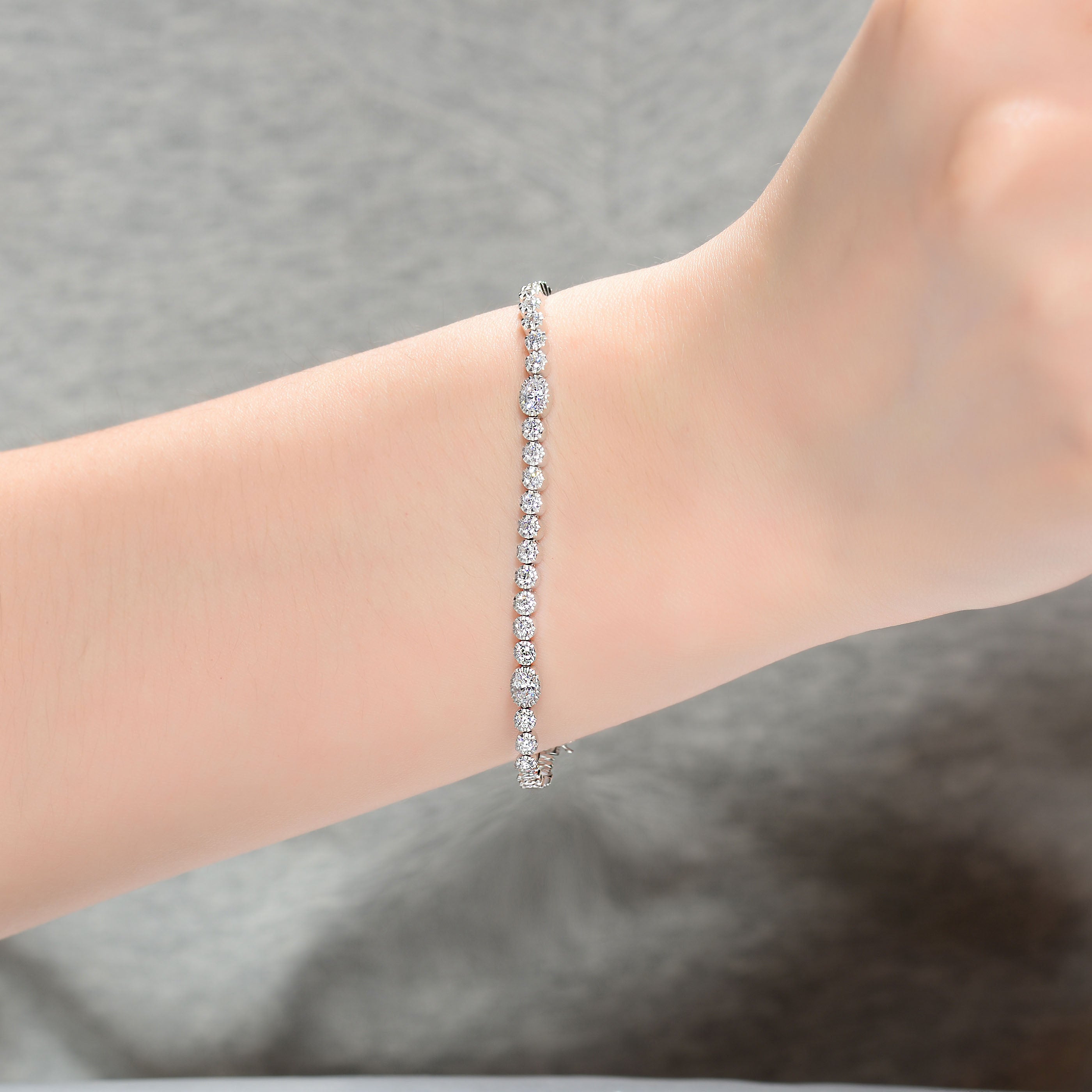 Marie Bezel Set Tennis Bracelet GENEVIVE