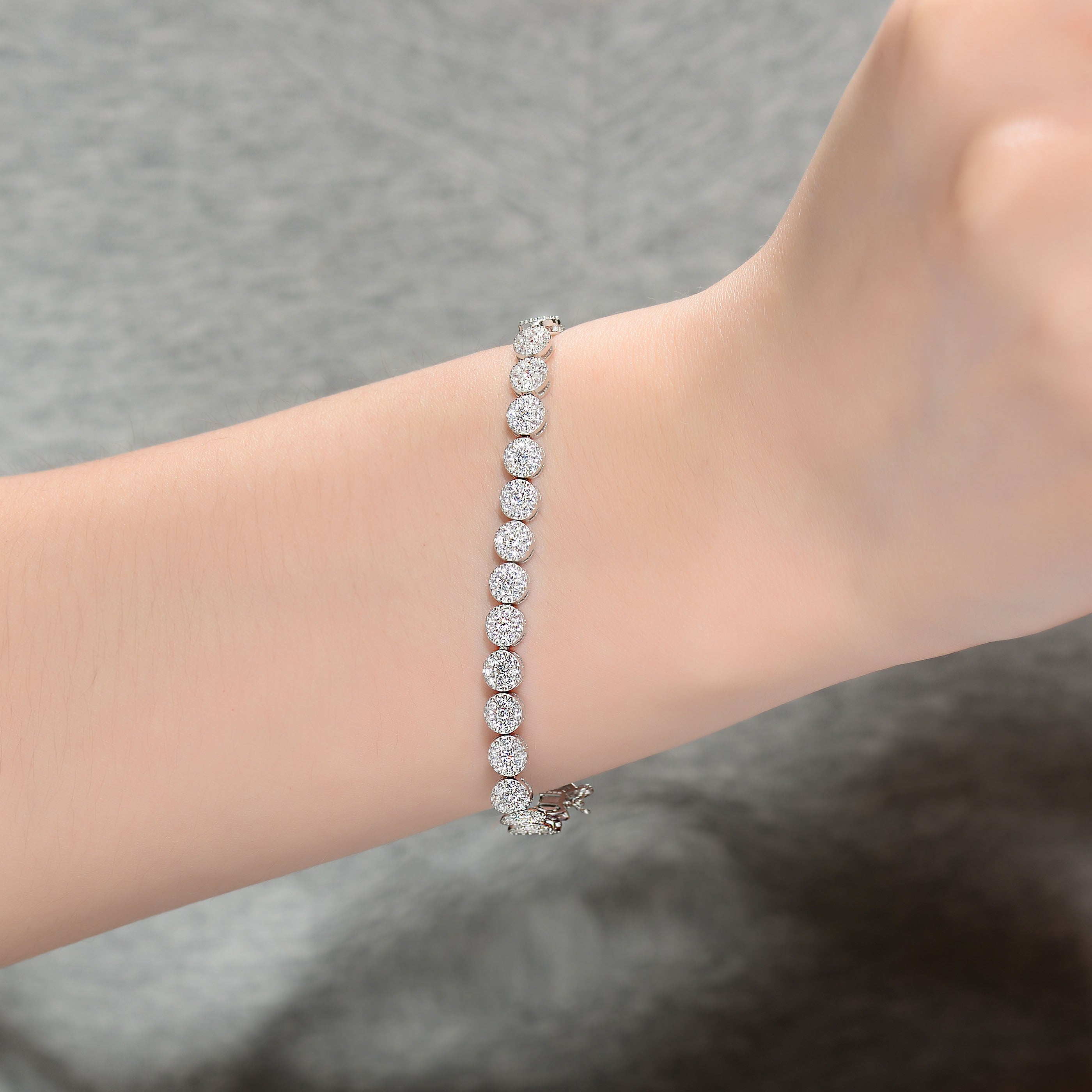 Louise FLower Cluster Tennis Bracelet GENEVIVE
