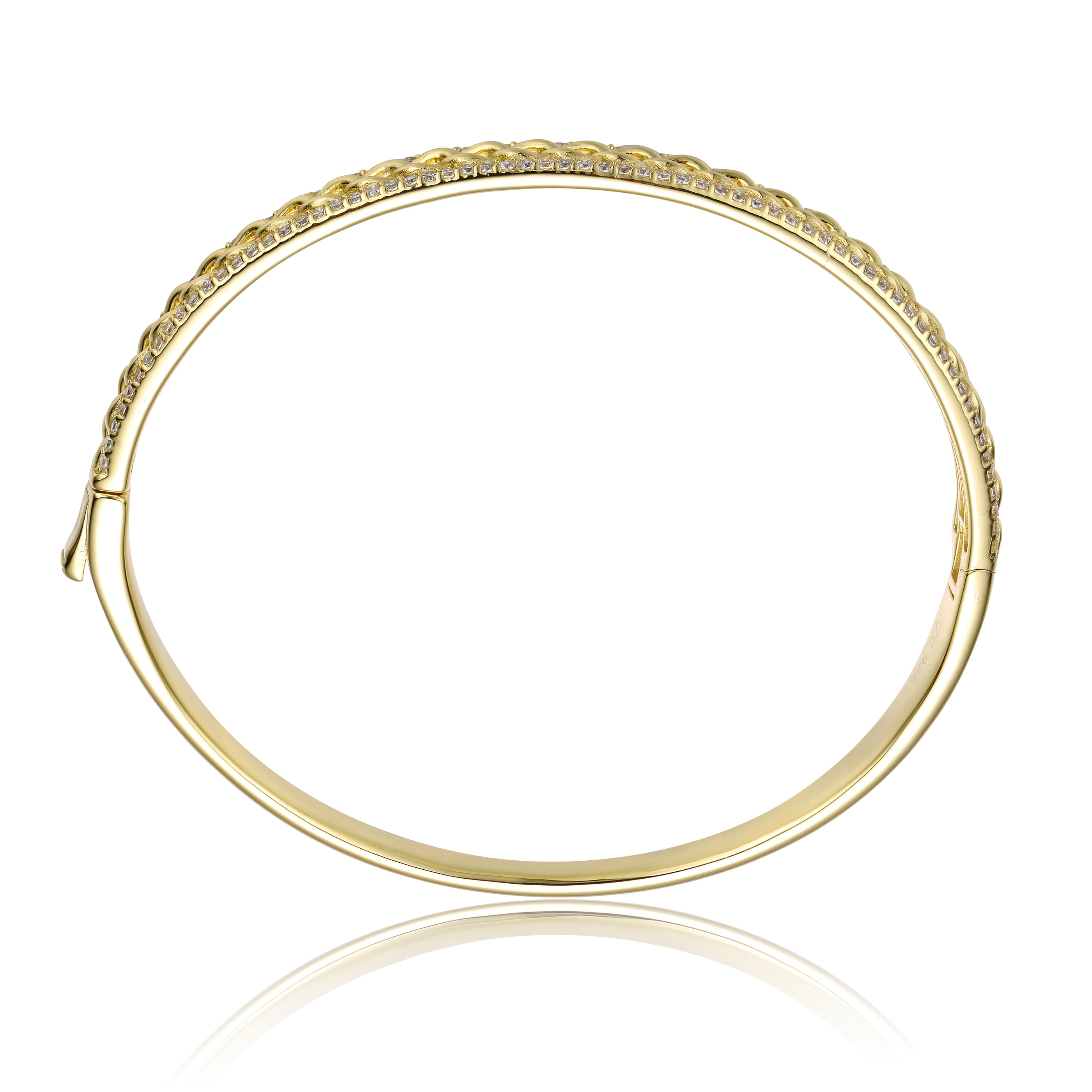 Sabine Chain Link Stiff Bangle Bracelet Genevive