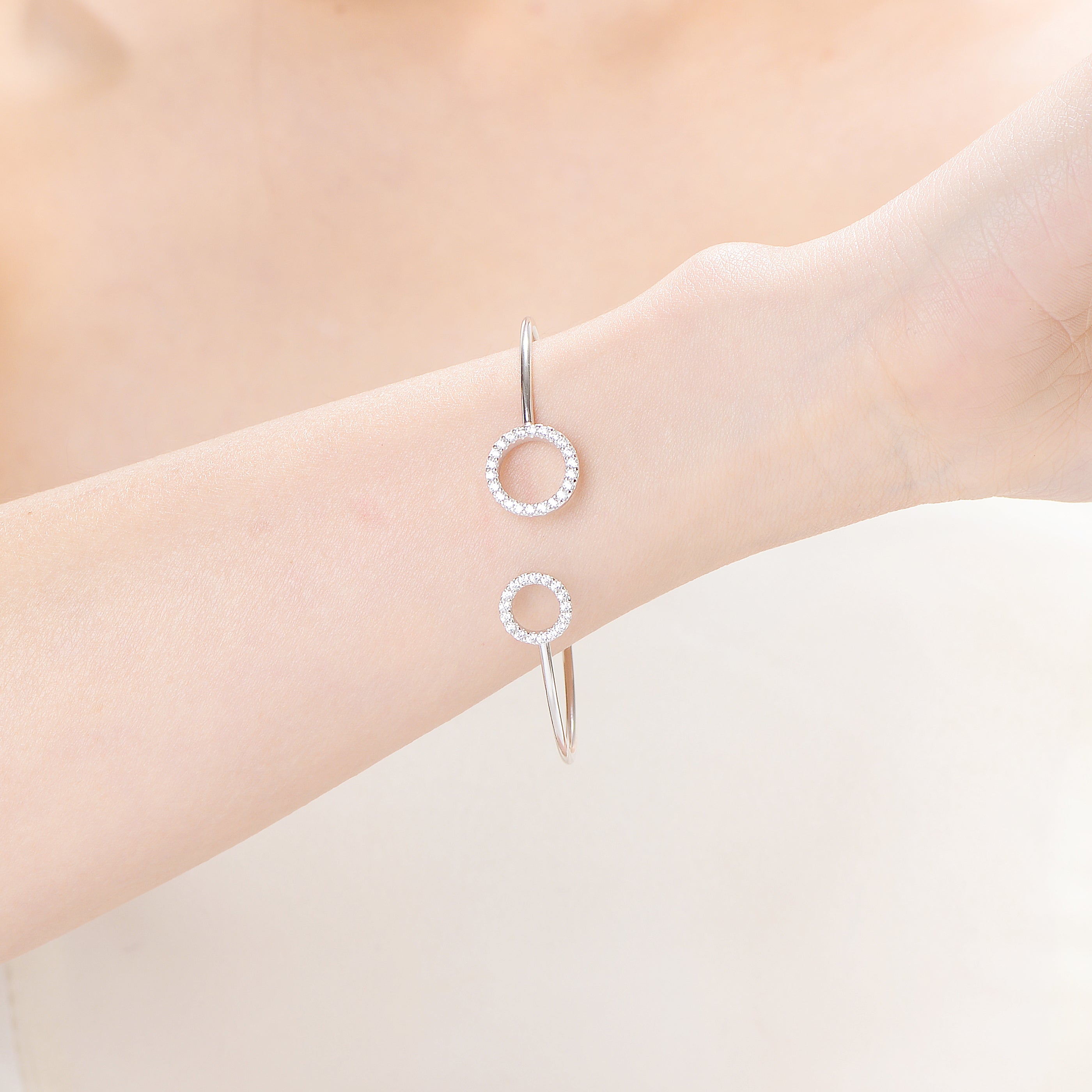 Jeanne Double Circle Bangle Bracelet GENEVIVE