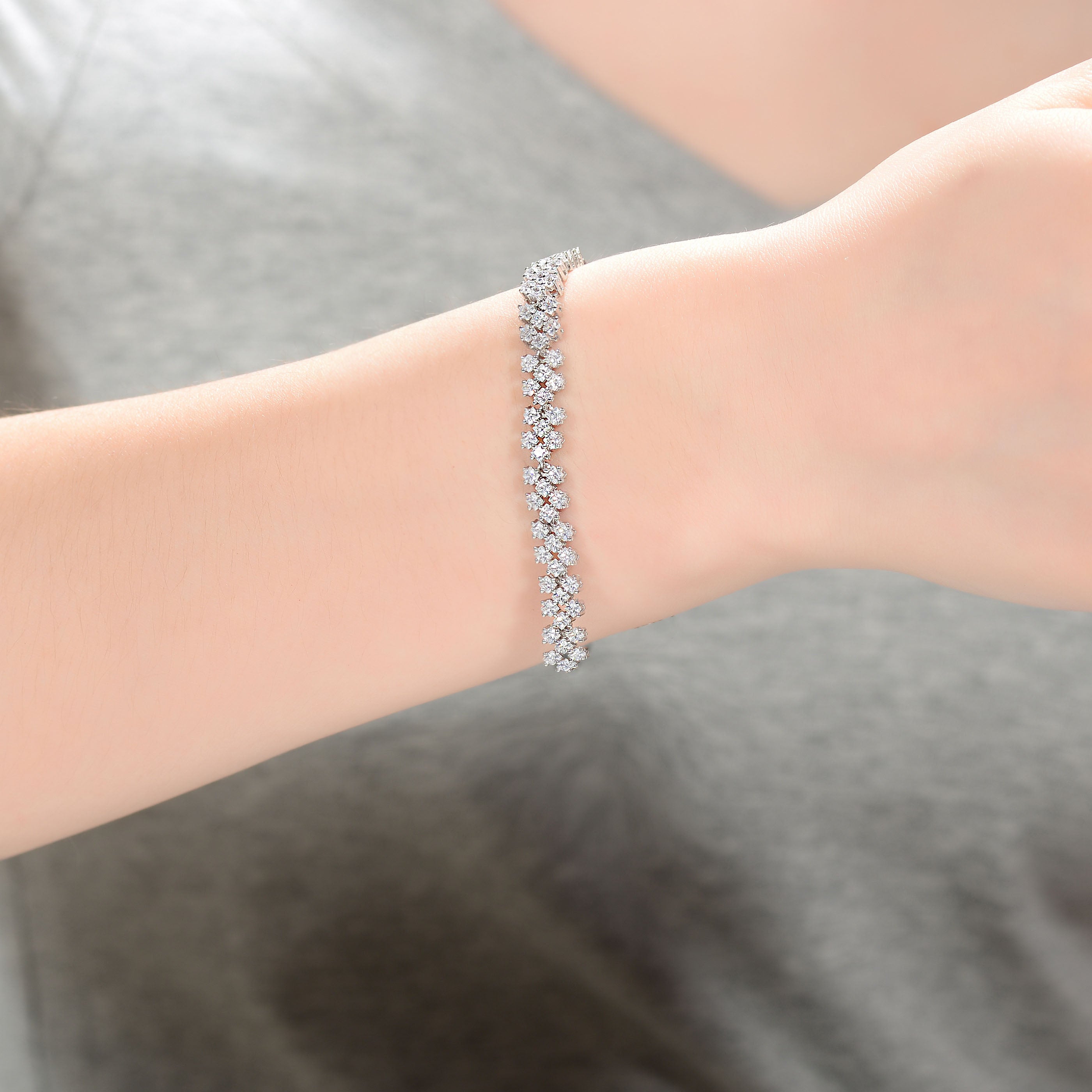 Louise Midi Cluster Tennis Bracelet GENEVIVE