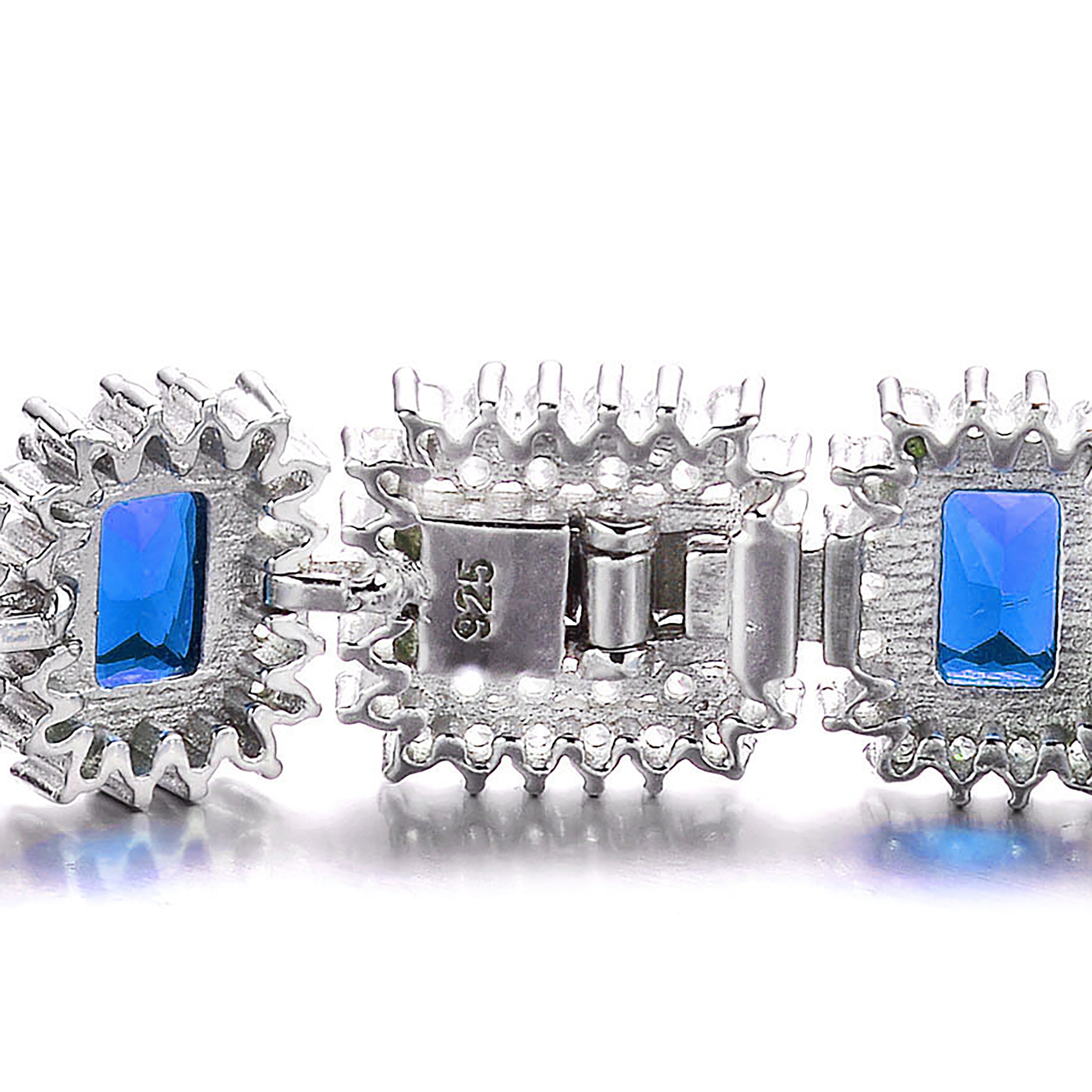 Antoinette Rectangular Halo Cluster Link Vintage Couture Tennis Bracelet GENEVIVE