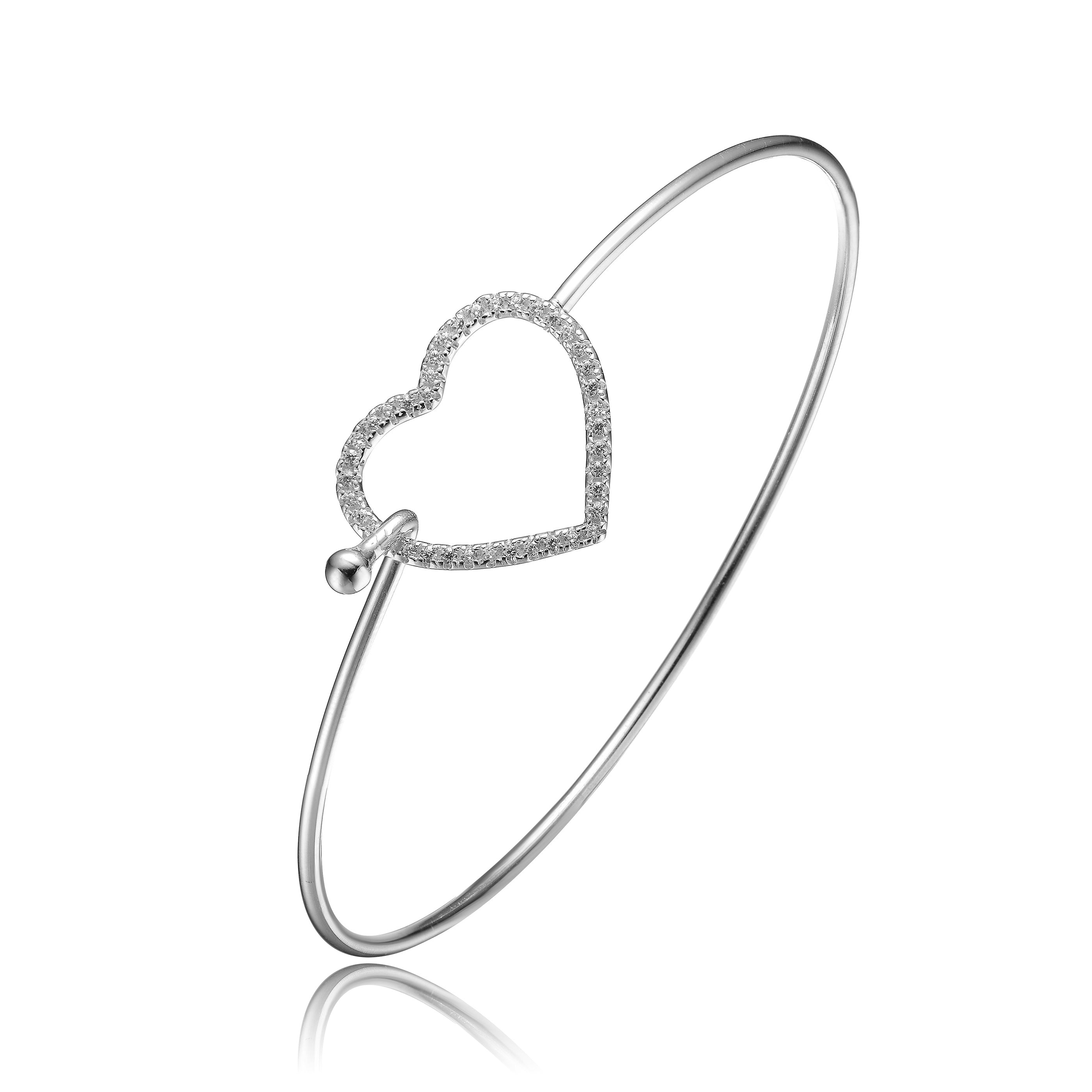 Raquelle Heart Clasp Bangle GENEVIVE