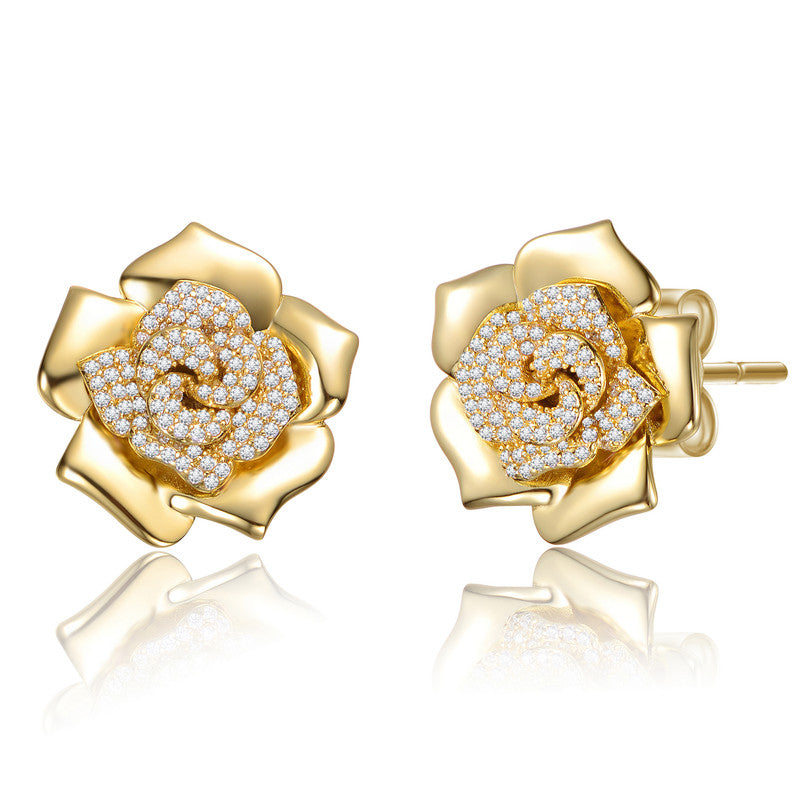 Fiora Flower CZ Accent Earrings Genevive