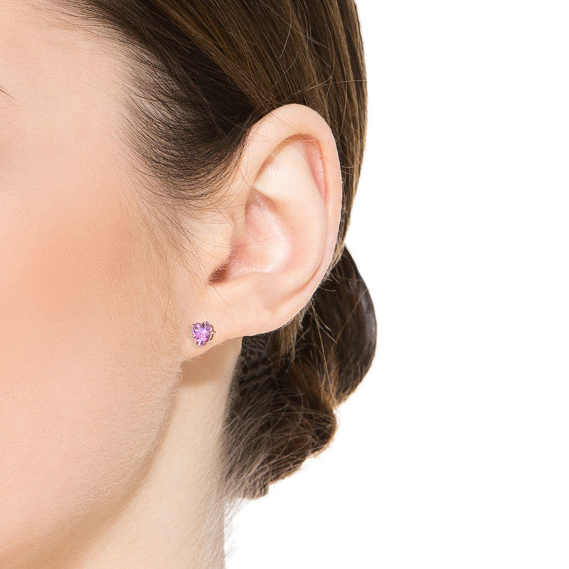 Amora Heart CZ Stud Earrings Genevive