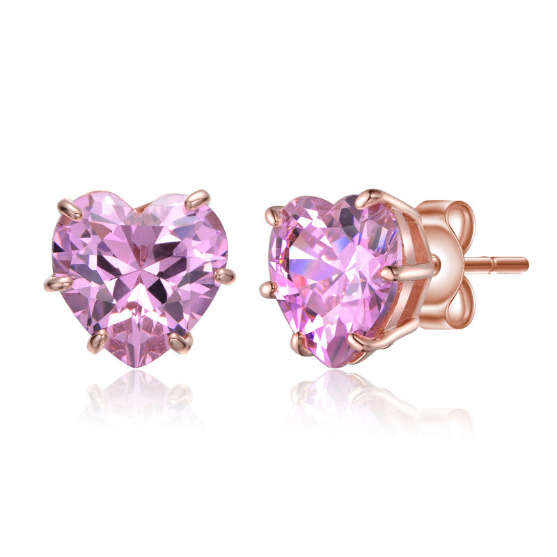 Amora Heart CZ Stud Earrings Genevive