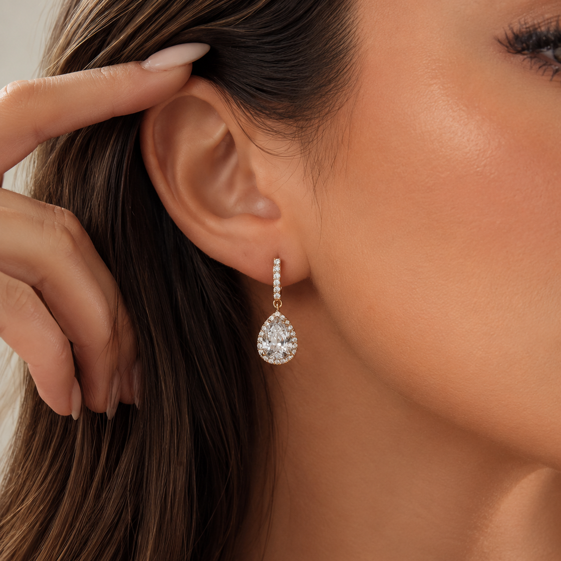 Constance Pear Drop Earrings GENEVIVE