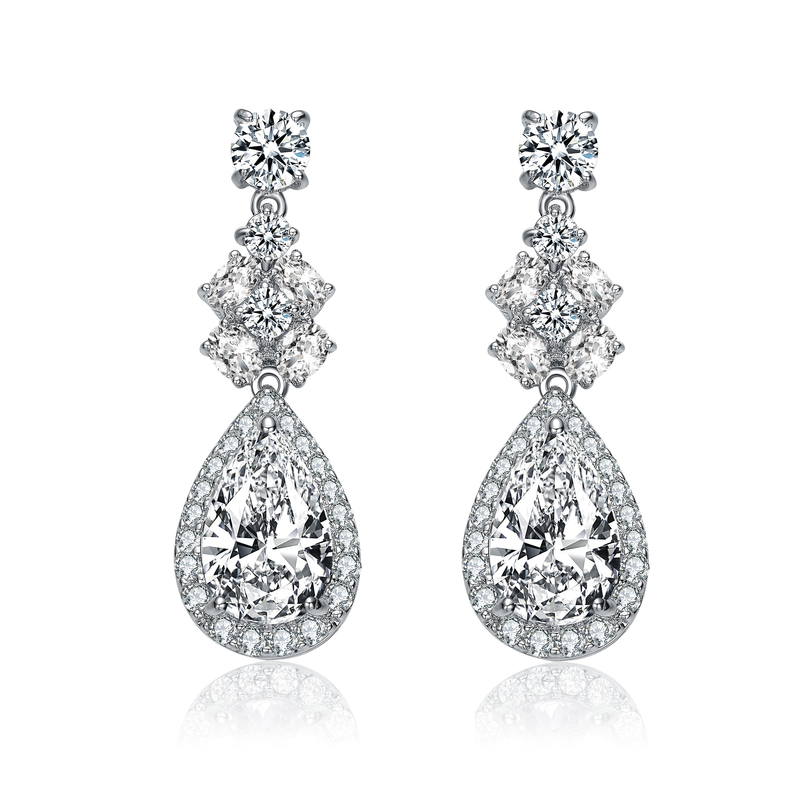 Constance Fleur Teardrop Couture Earrings Genevive
