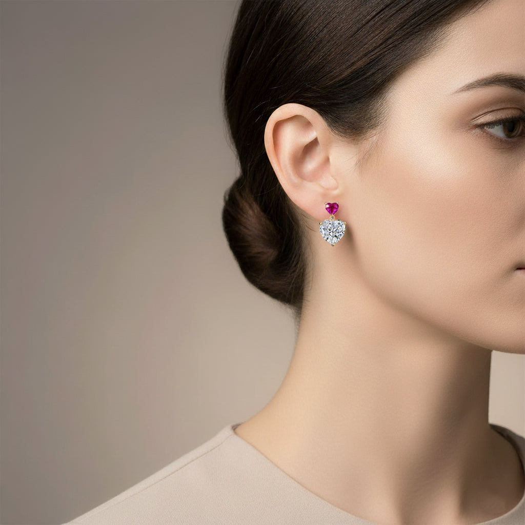 Manon Double Heart Stud Earrings GENEVIVE