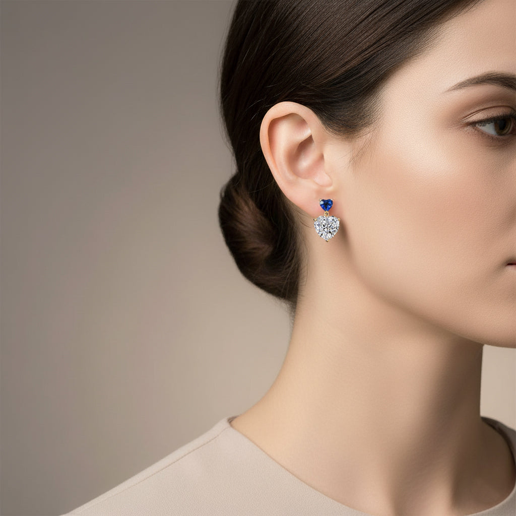 Manon Double Heart Stud Earrings GENEVIVE