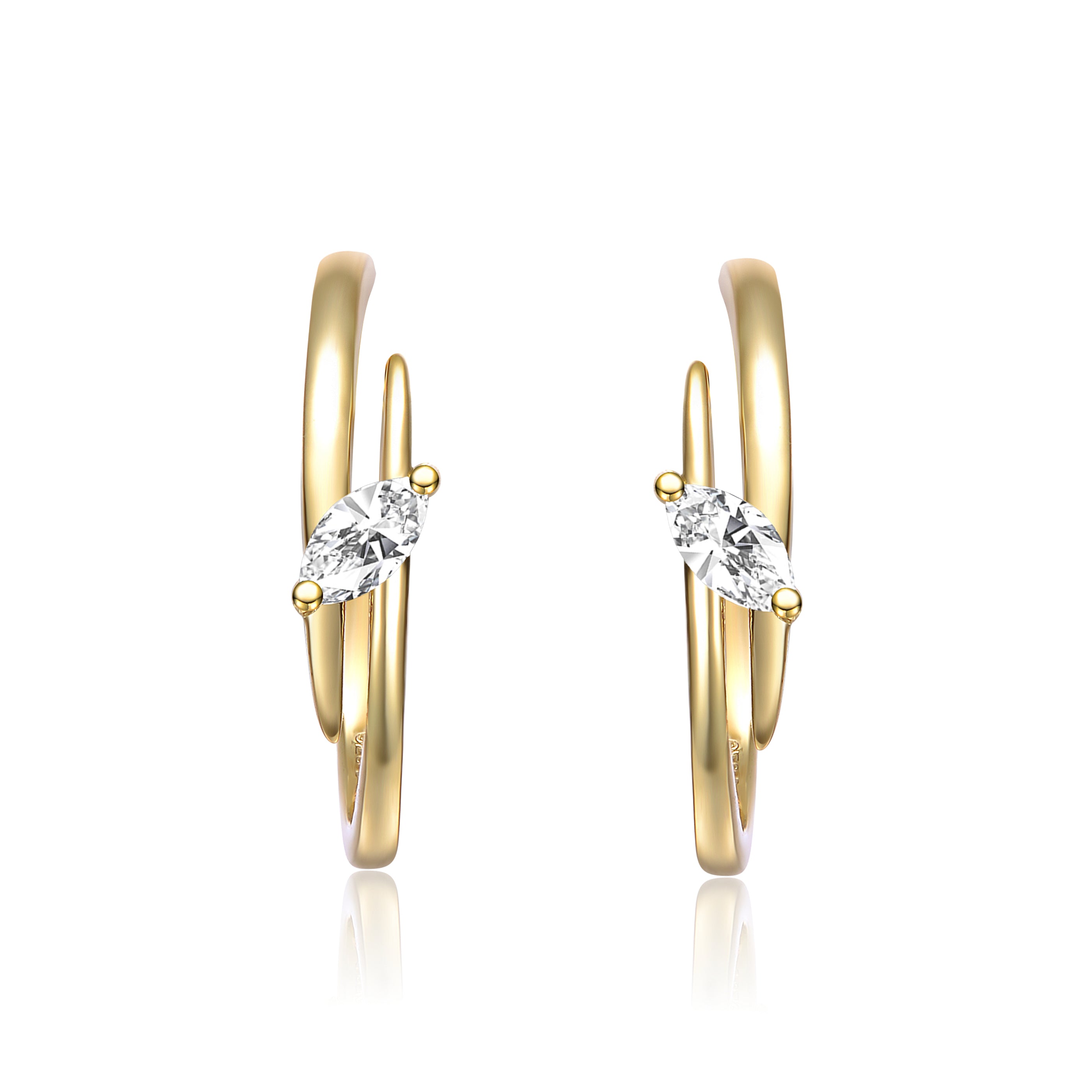 Cléo Crossover Couture C-Hoop Earrings GENEVIVE