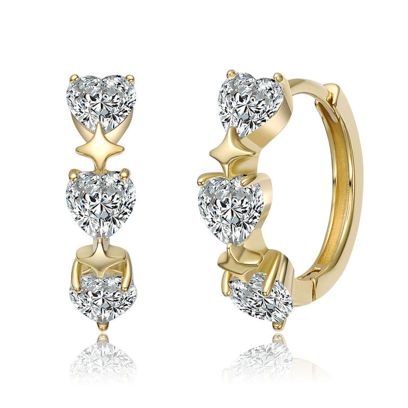 Marielle Trio Heart Hoop Earrings Genevive