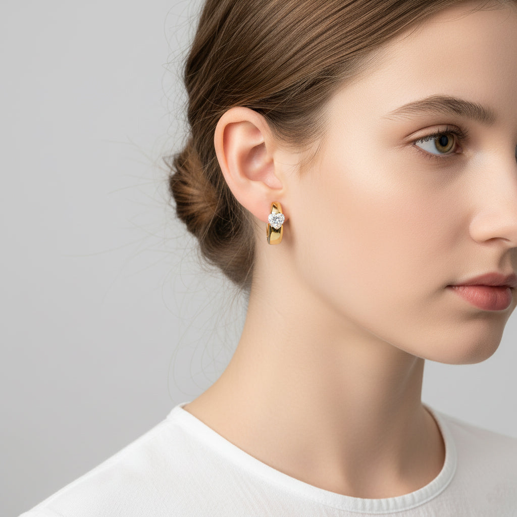 Pauline Heart Hoop Earrings GENEVIVE