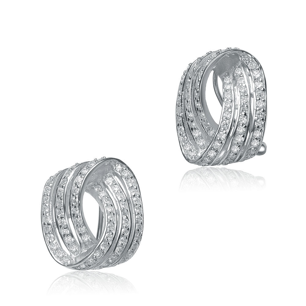 Pompidou Triple Interlaced Silver Earring GENEVIVE