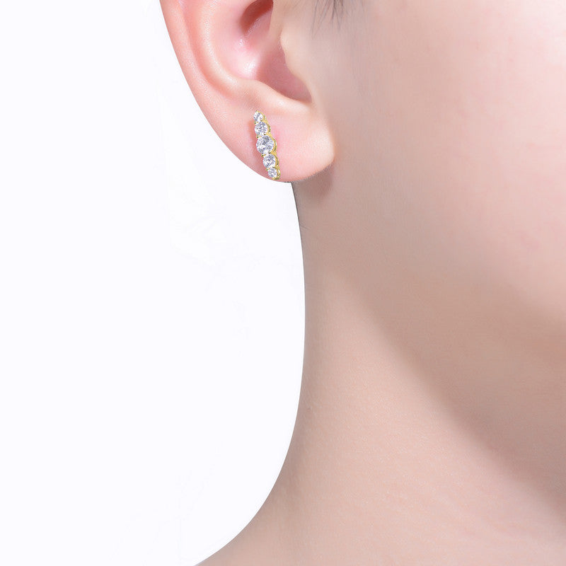 Elena Five-Stone Journey Stud Earrings Genevive