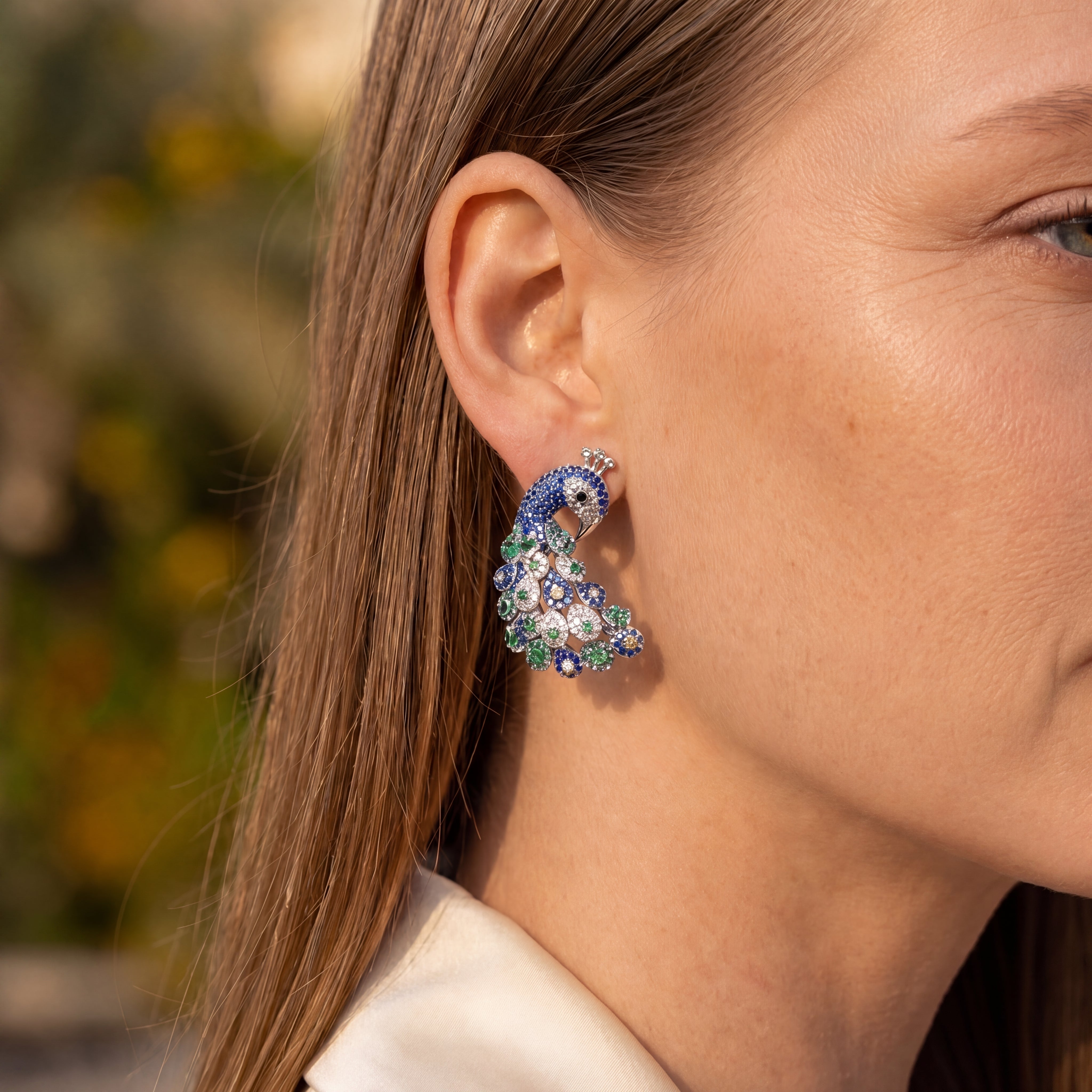 Théa Peacock Butterfly Couture Earrings GENEVIVE