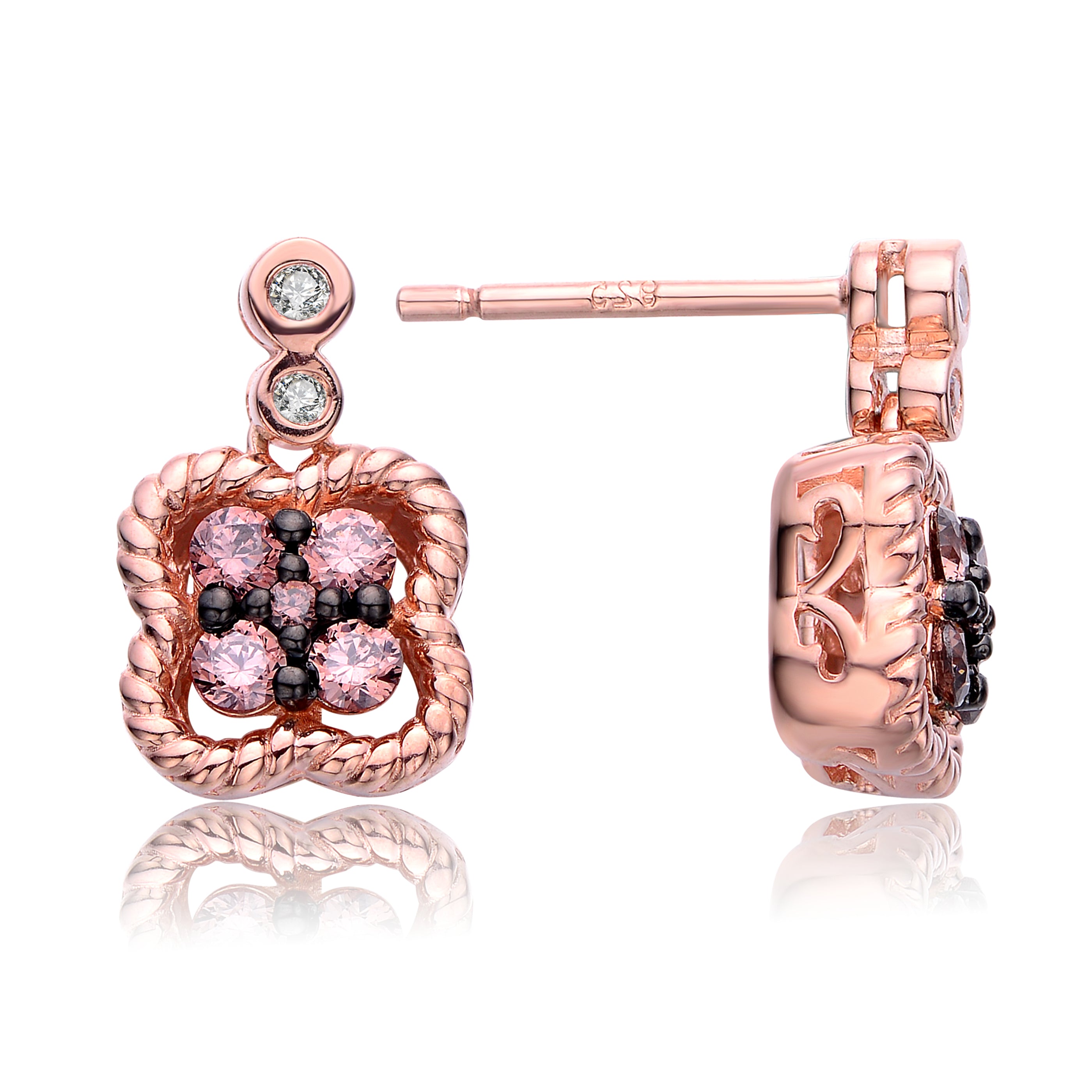 Simone Champagne Square Drop Earrings GENEVIVE