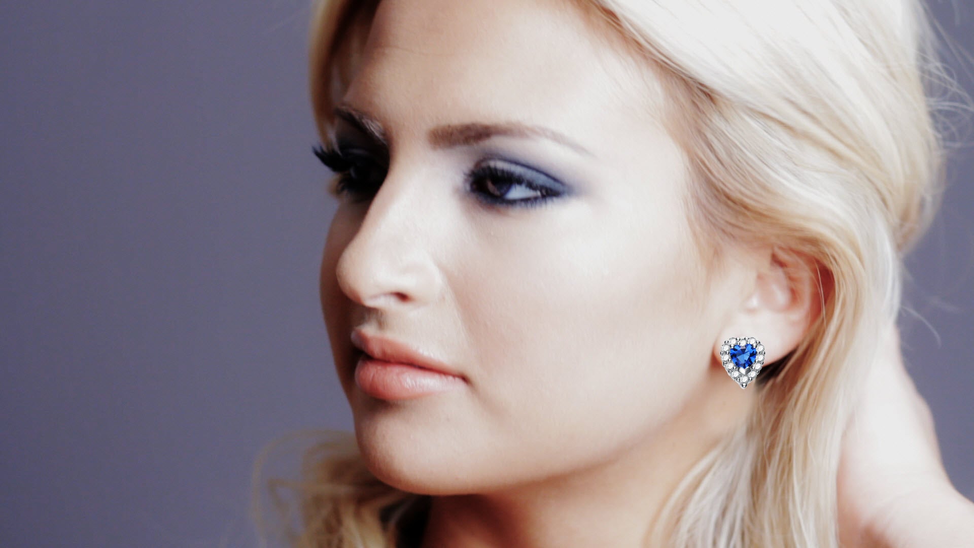 Renée Blue Heart Stud Earrings GENEVIVE