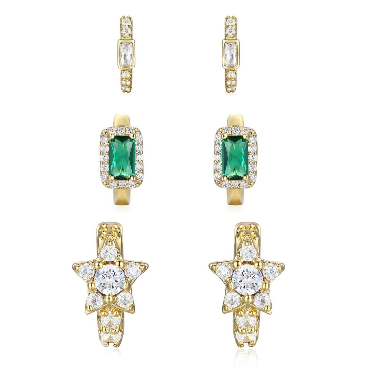 Louise Dainty 3-Piece Hoop Earrings Set GENEVIVE