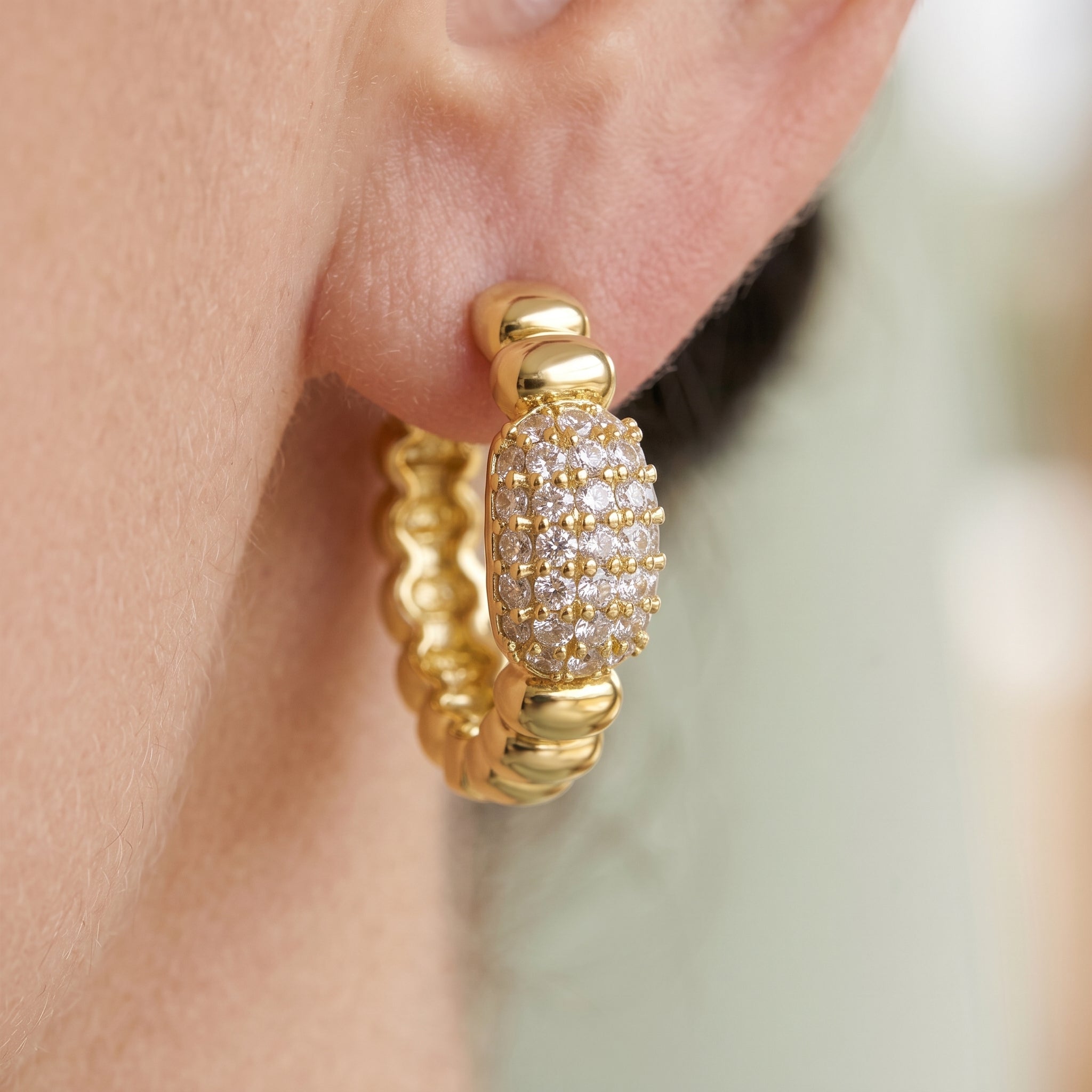 Henriette Scalloped Huggie Hoop Earrings GENEVIVE