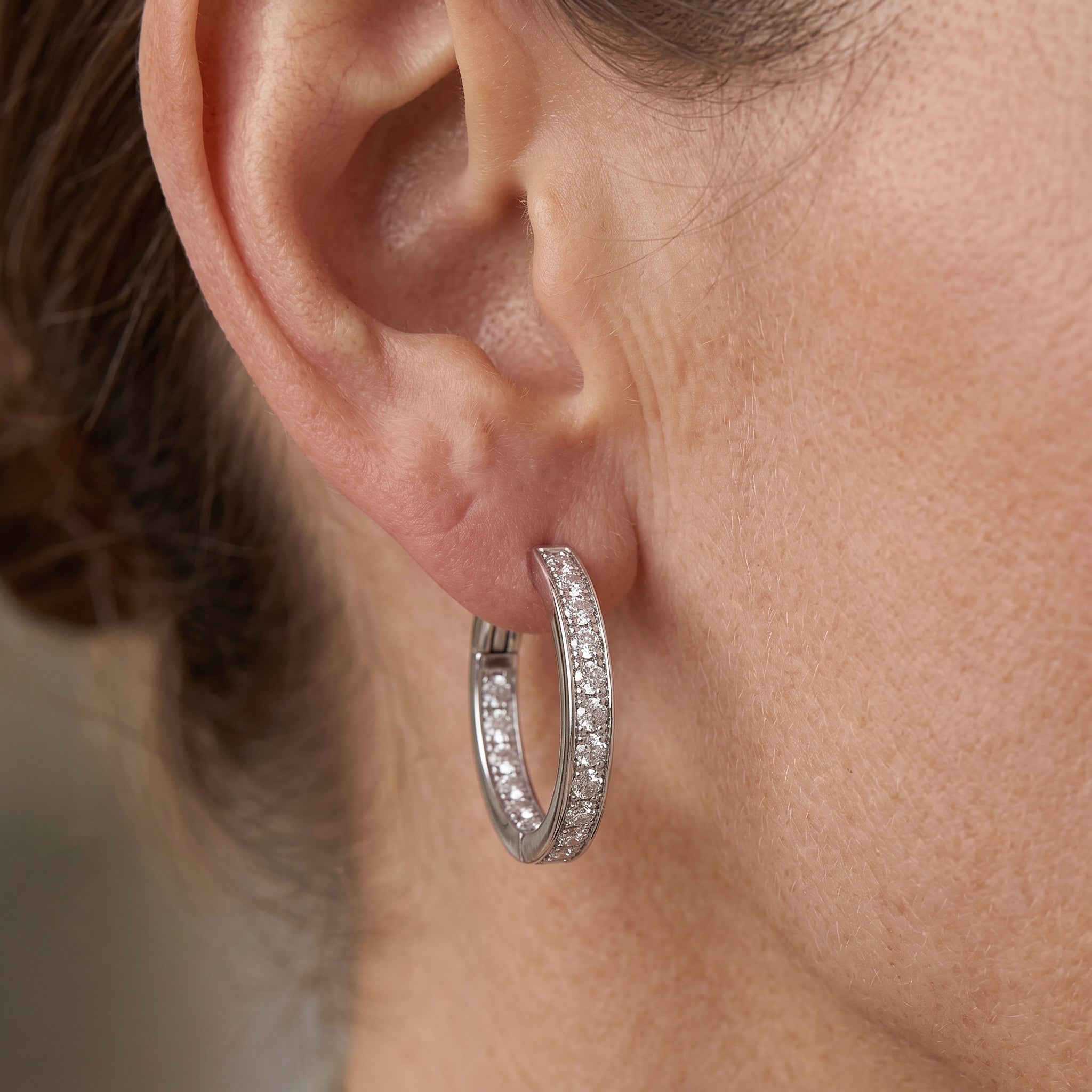 Sylvie Pave Hoop Earrings GENEVIVE