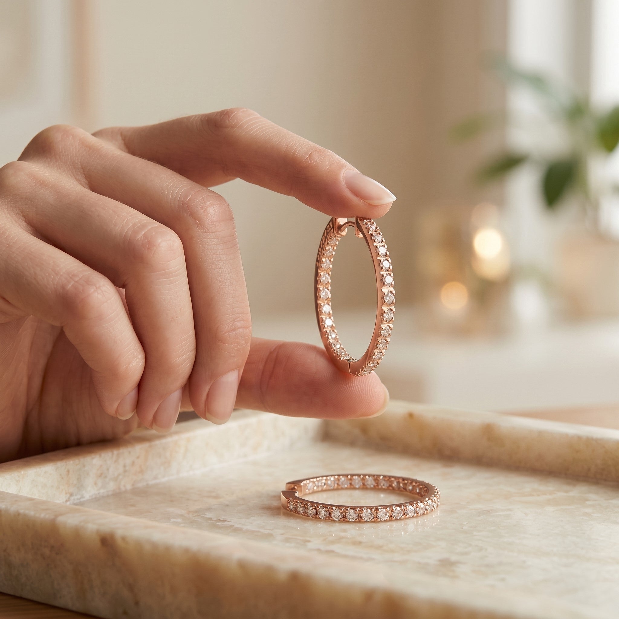 Sylvie Pave Hoop Earrings GENEVIVE