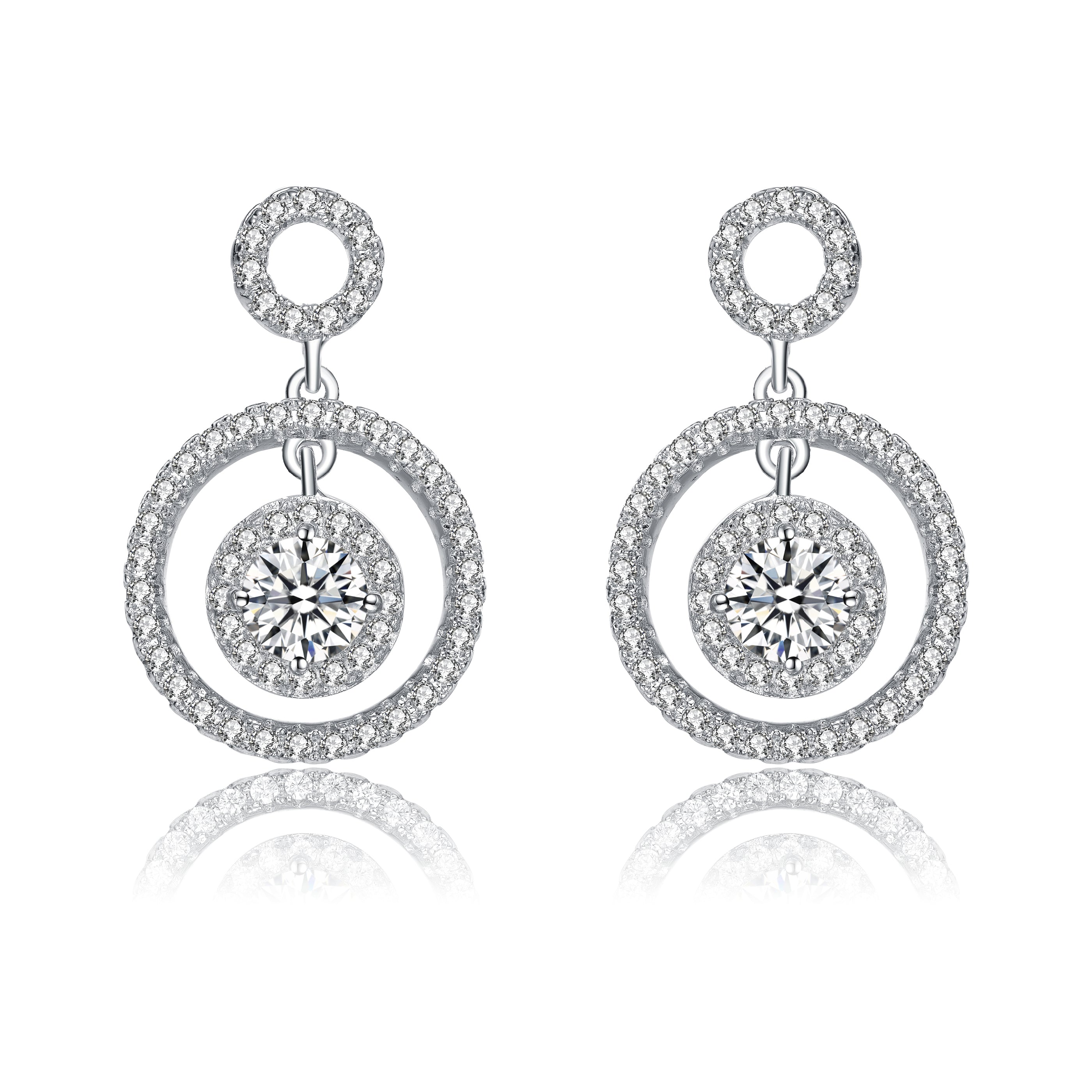 Odette Three Halo Drop Earrings GENEVIVE