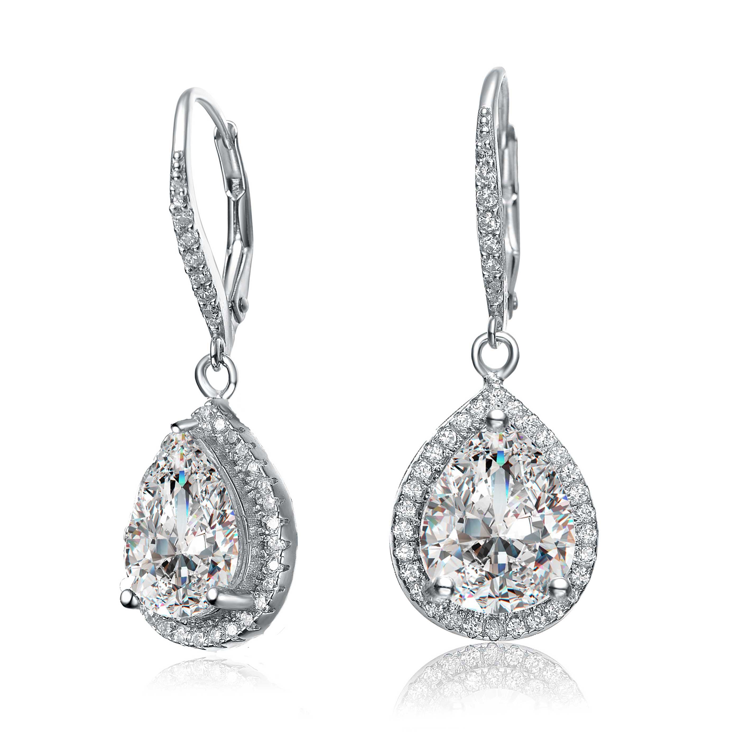 Constance Cluster Pear LeverBack Earrings GENEVIVE