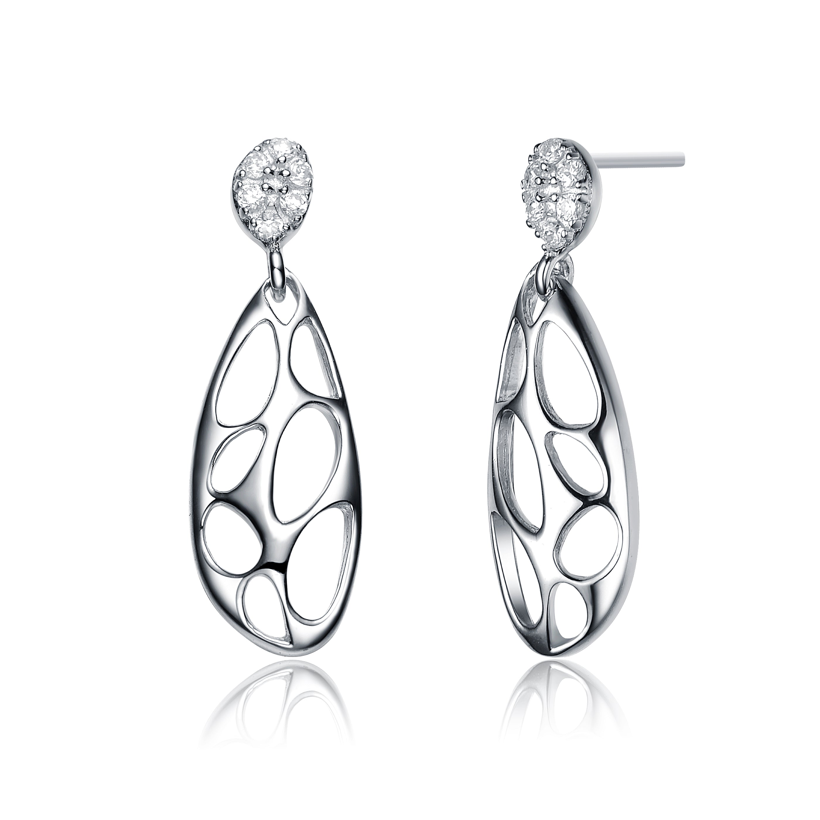 Melanie Oval Drop Lace Design Earrings GENEVIVE