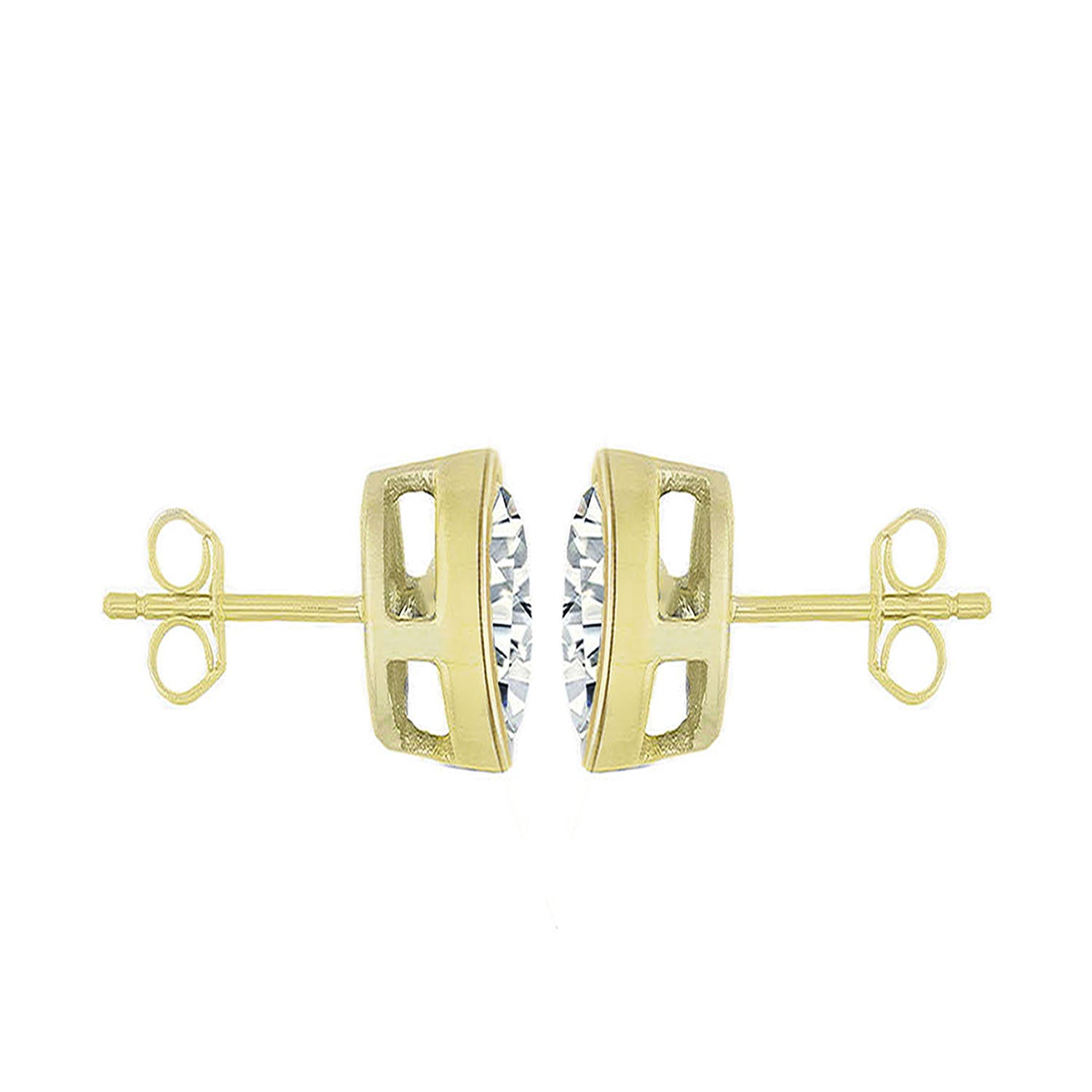 Marie Golden Round Stud Couture Earrings GENEVIVE