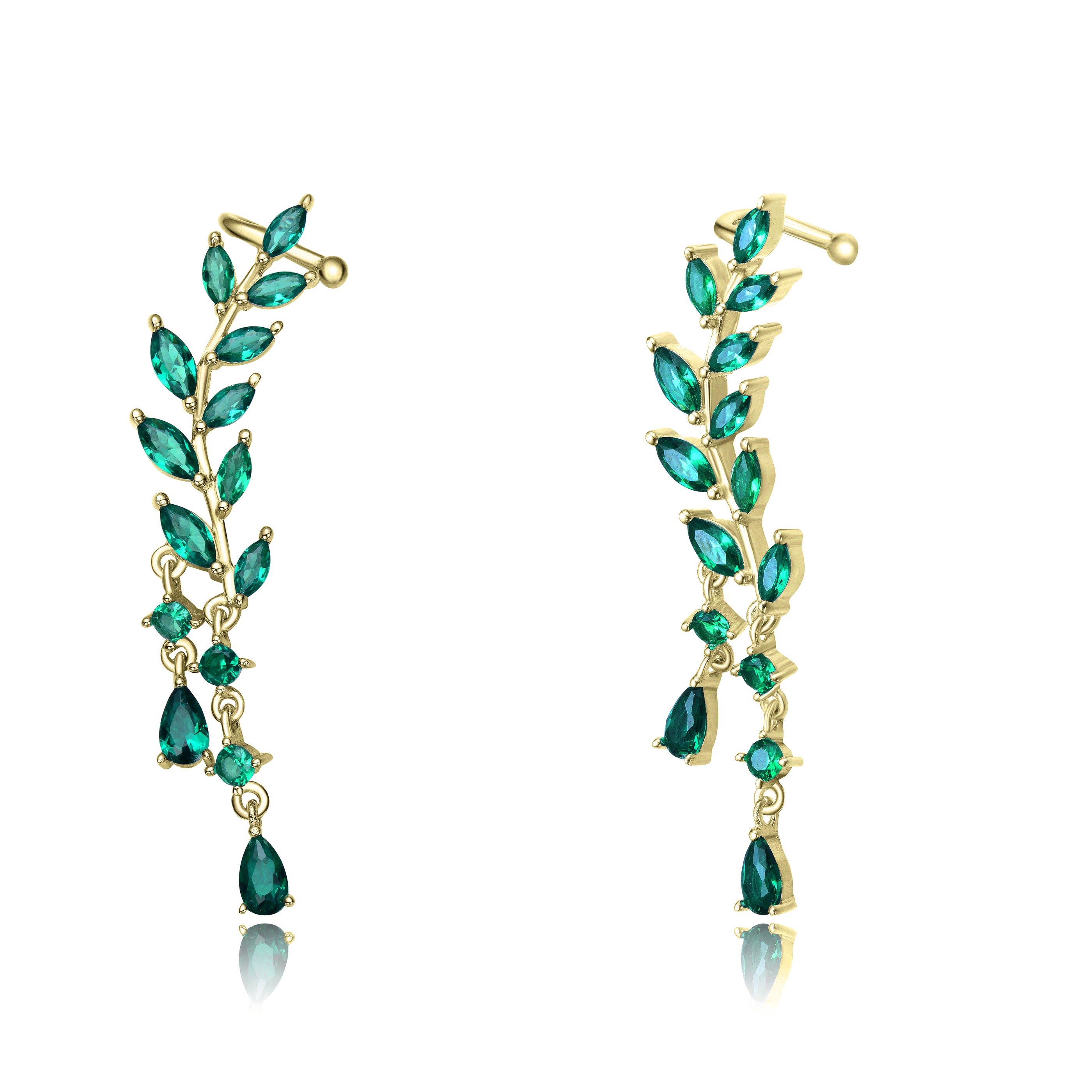 Lierre Drop Leaf Earrings Genevive