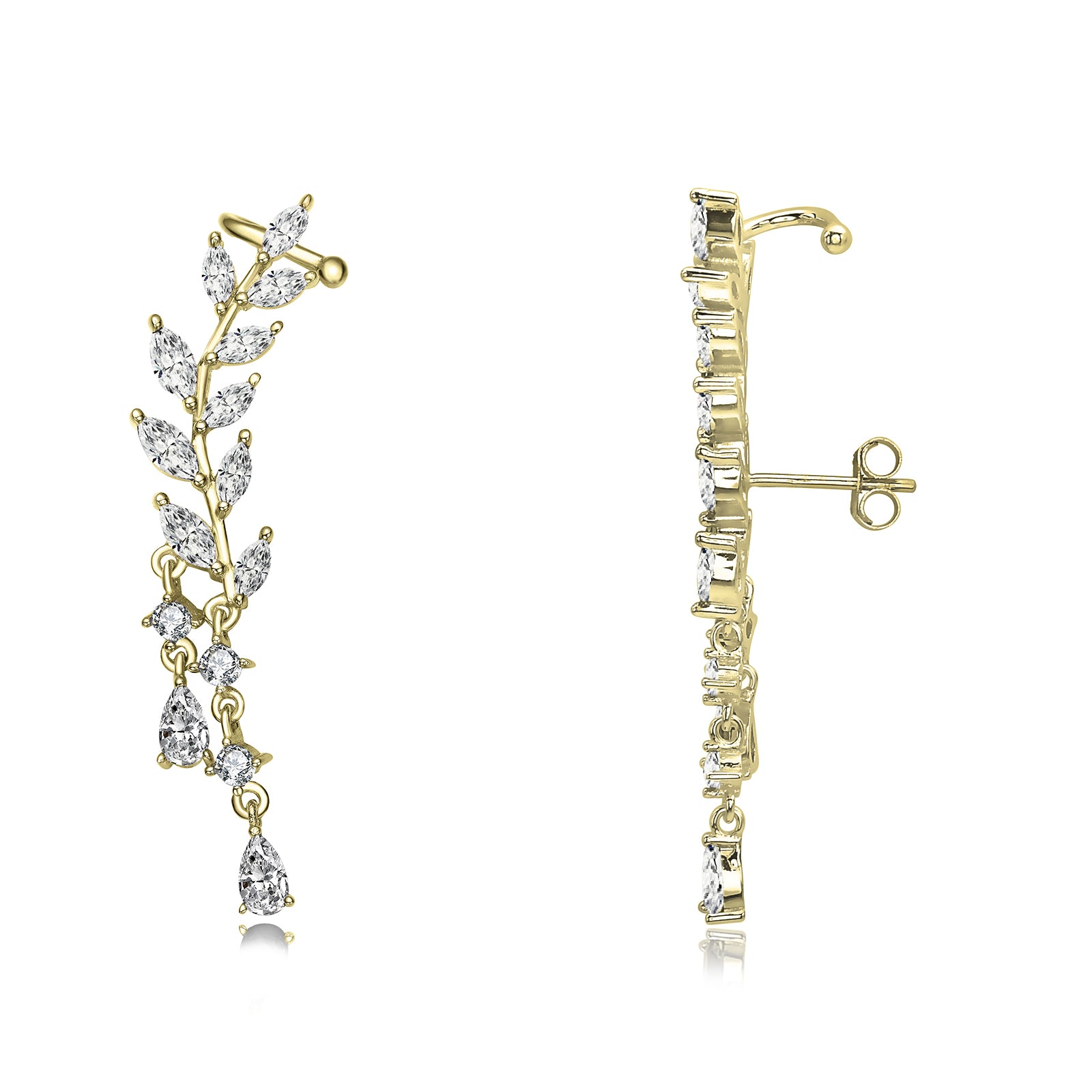 Lierre Drop Leaf Earrings Genevive