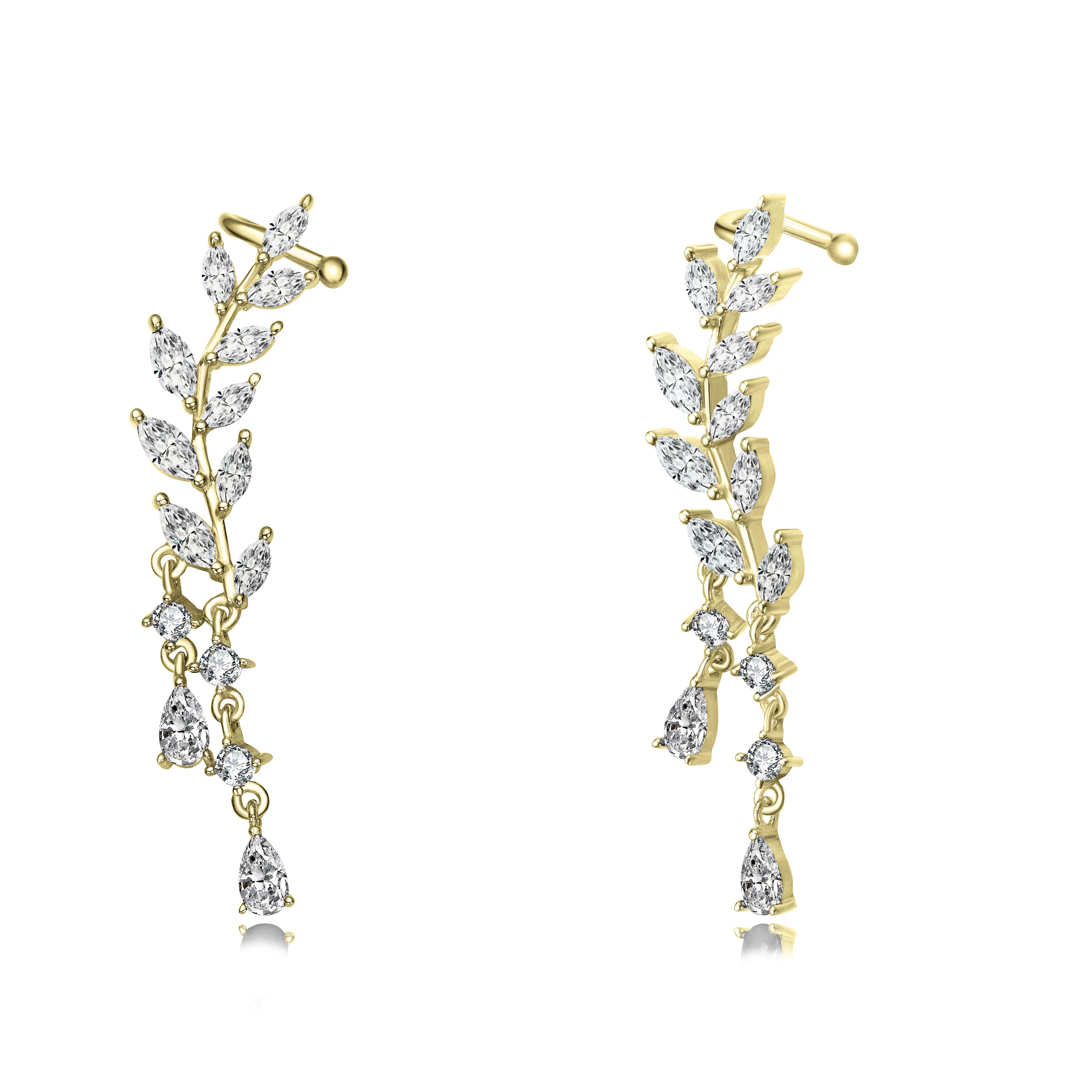 Lierre Drop Leaf Earrings Genevive