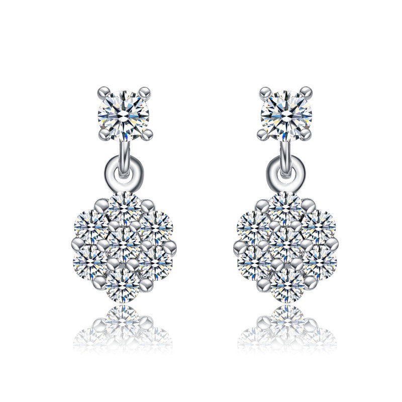 Camille Sparkling Pave Round Drop Earrings Genevive
