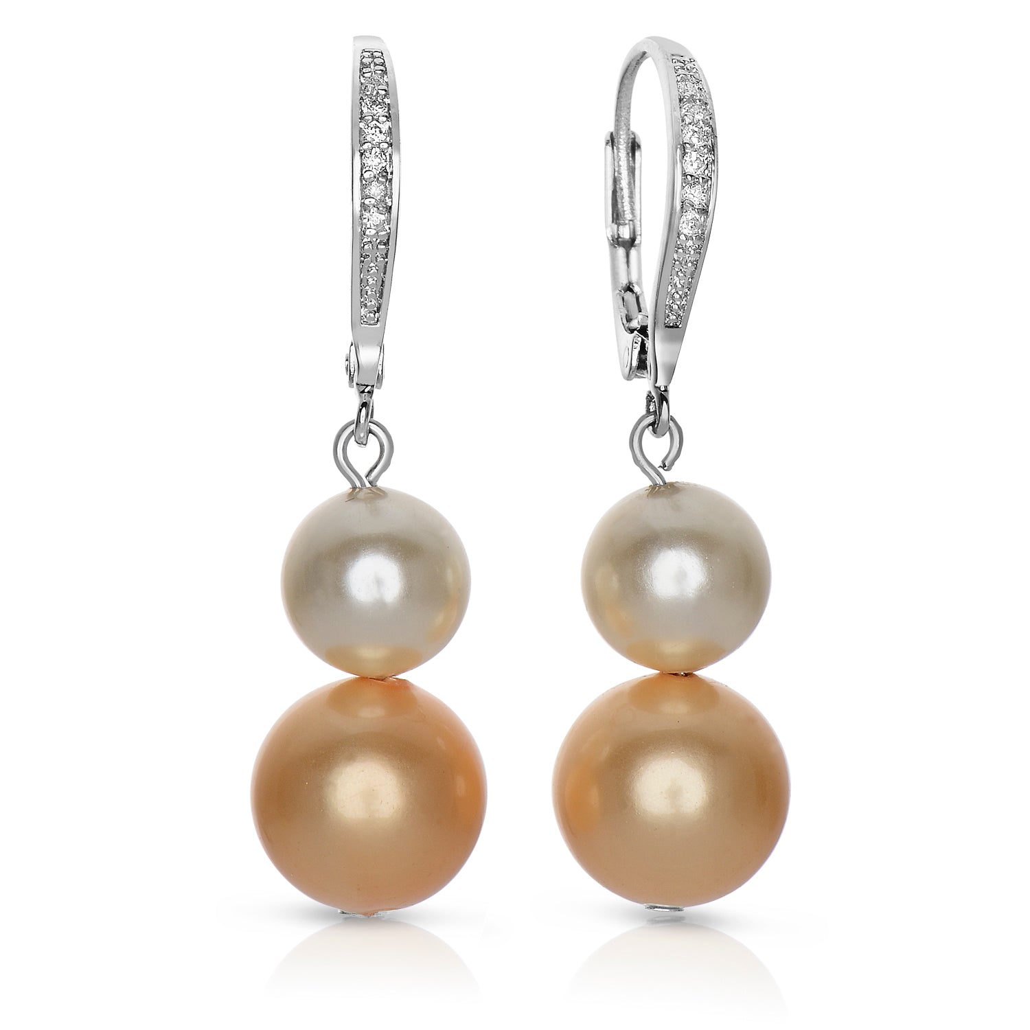 Camille Stacked Pearl Drop Earrings GENEVIVE