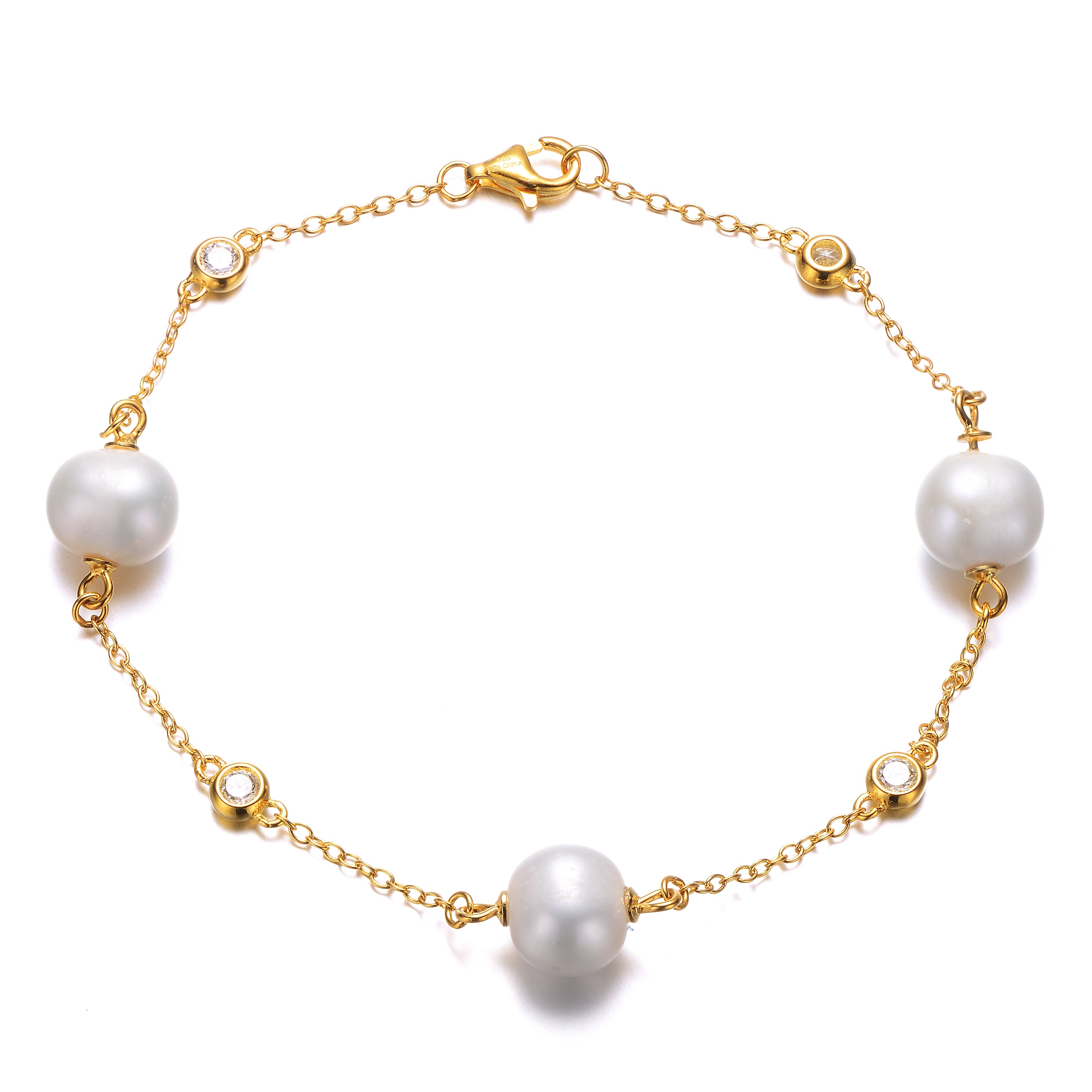 Danielle Statement Pearl Bezel Station Bracelet GENEVIVE